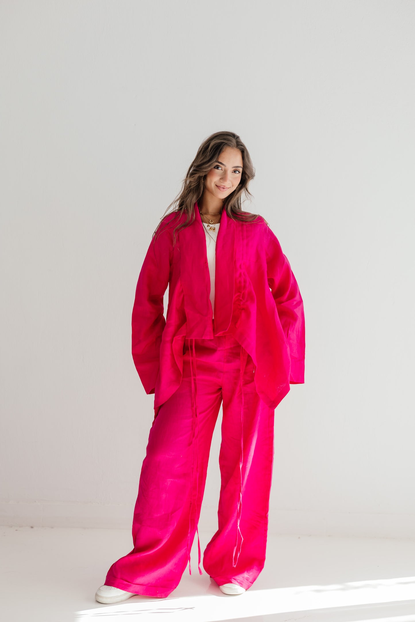 Elastic Kimono In Fuchsia