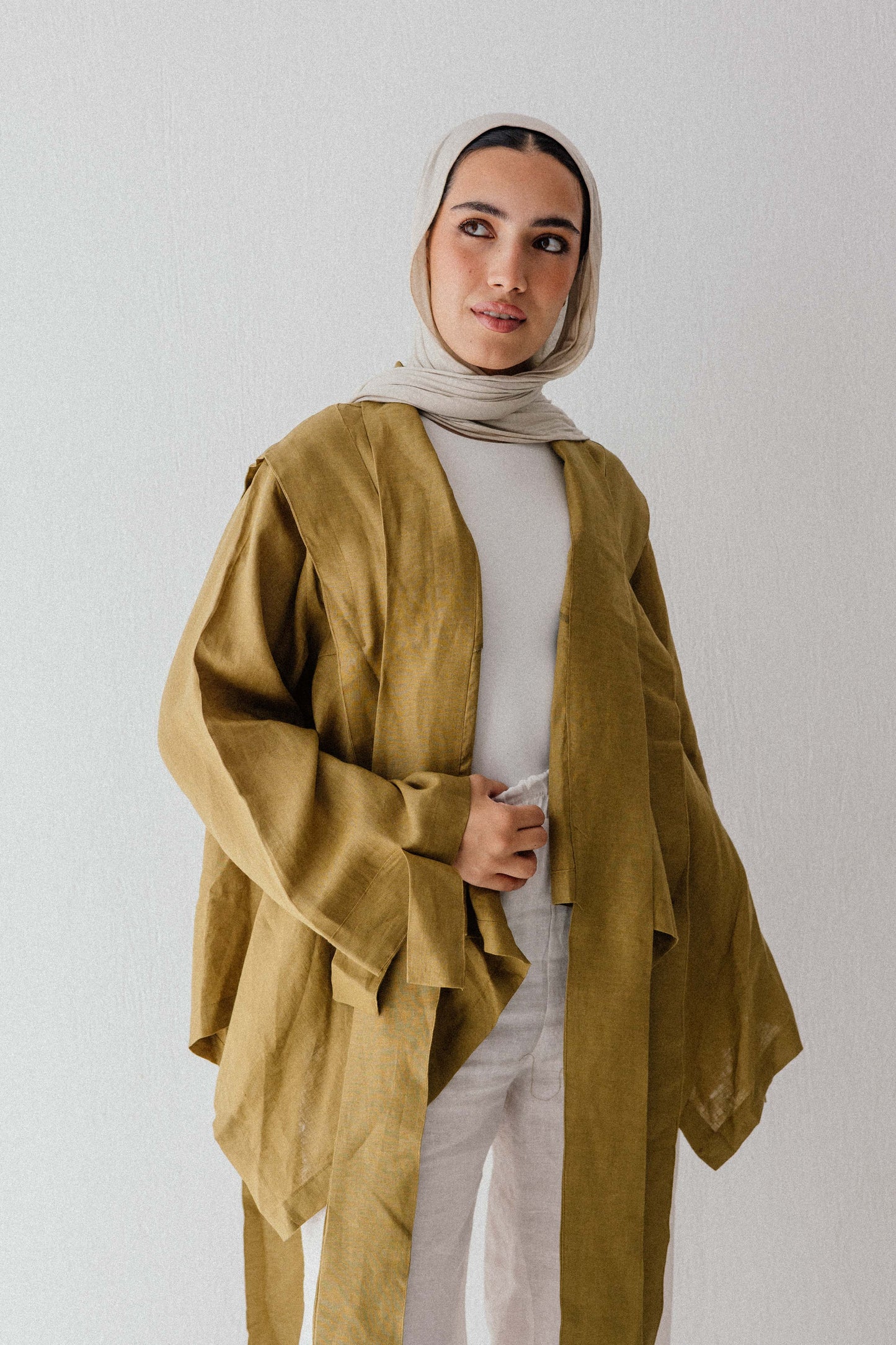 Short Double Collar Kimono In Rose