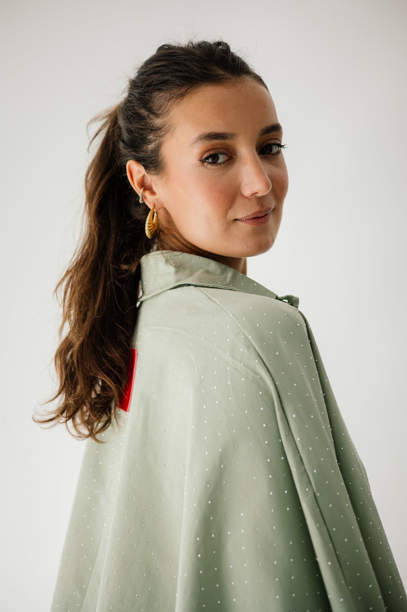 Studding Butterfly Shirt In Mint
