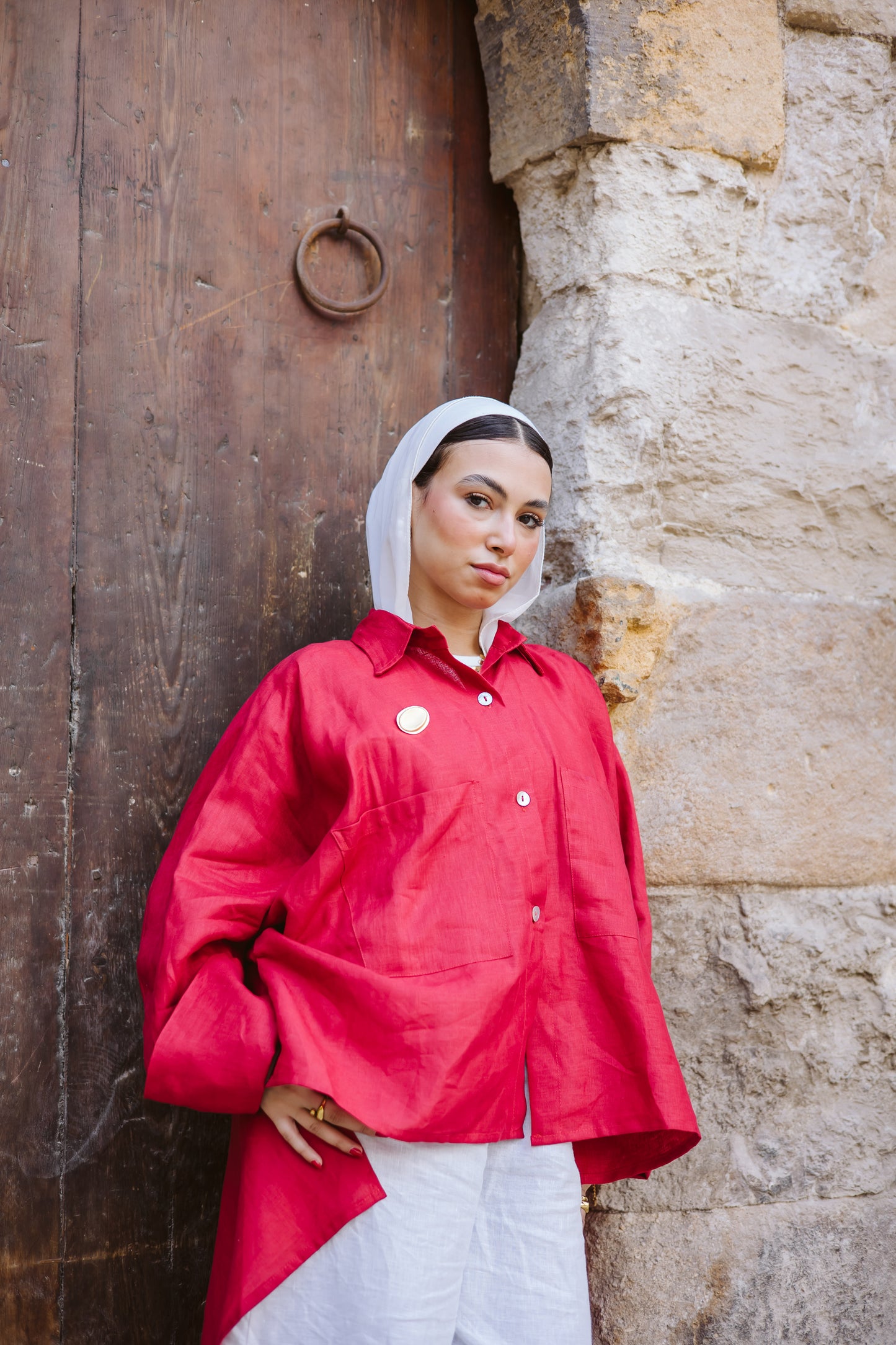 High-low Shirt In Red