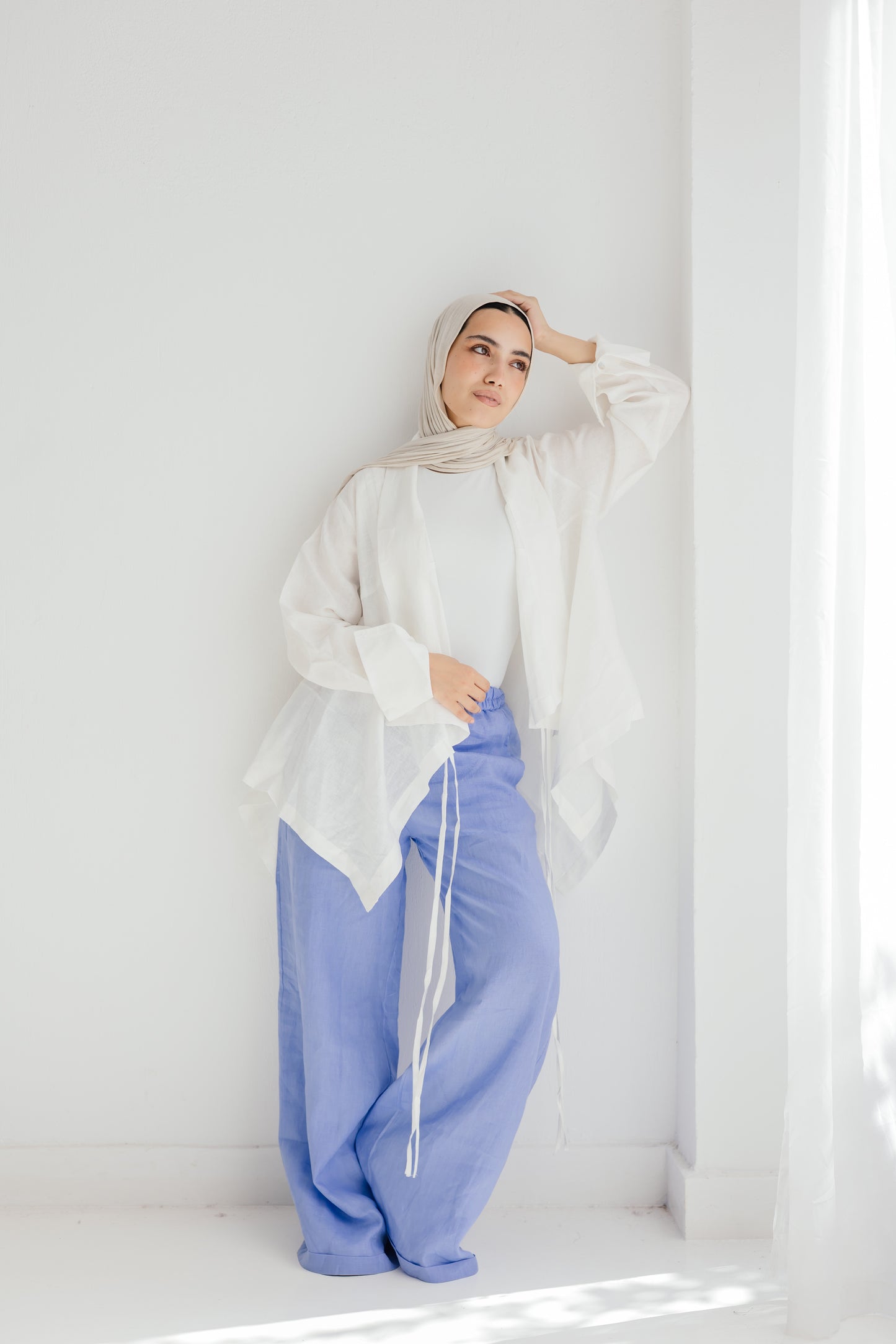 Elastic Kimono In White