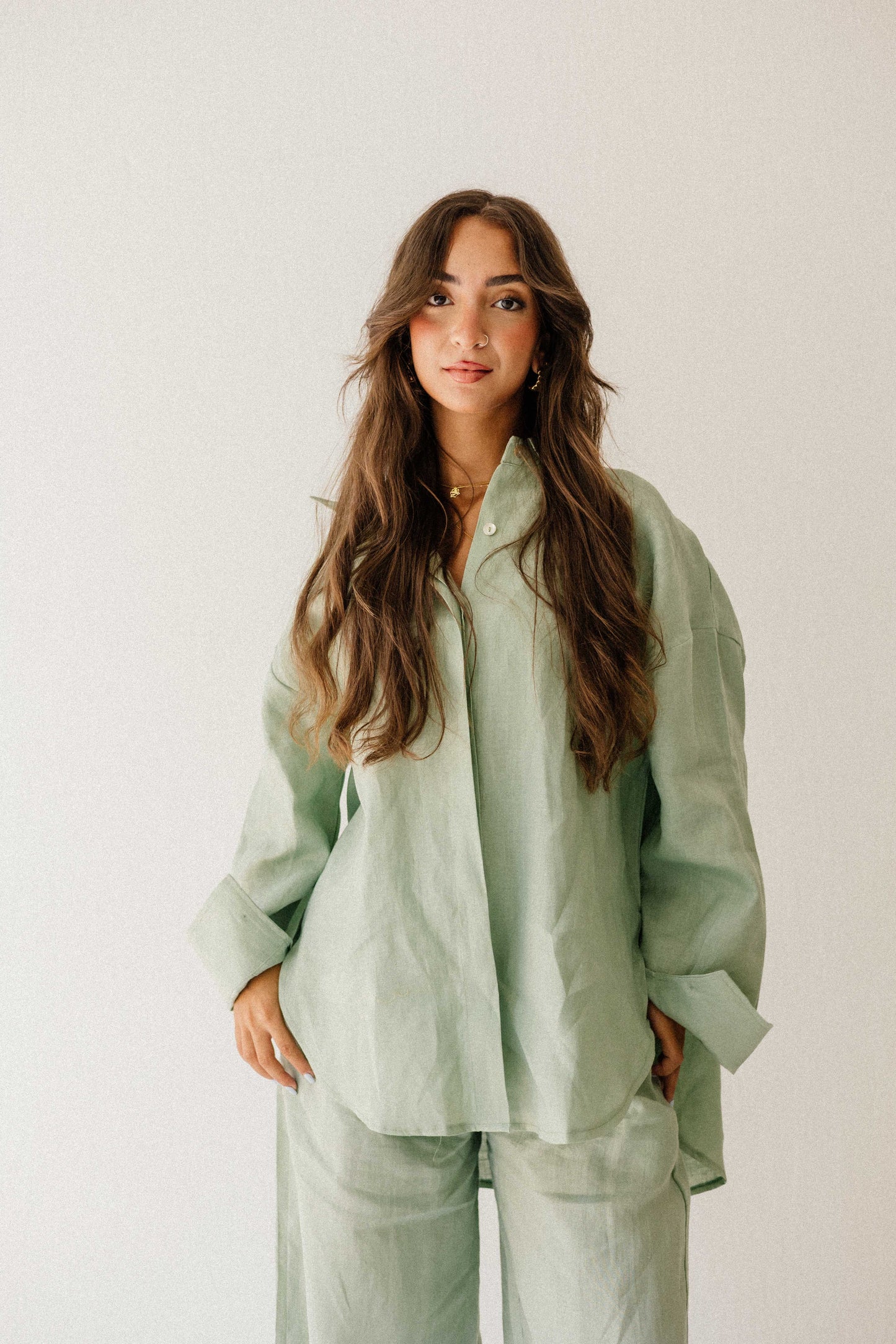 Daily Linen Shirt In Mint