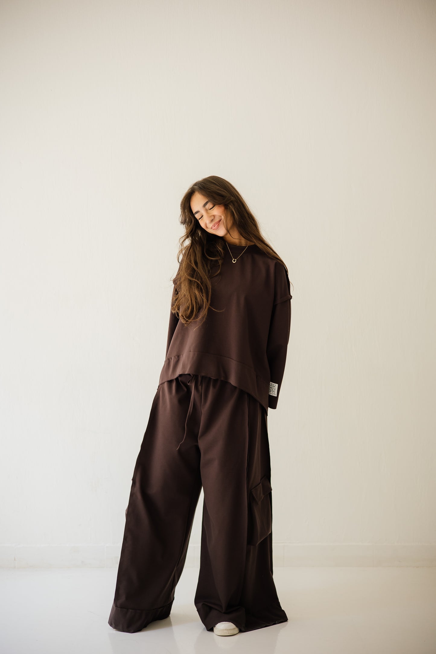 Pocket Cotton Set In Brown