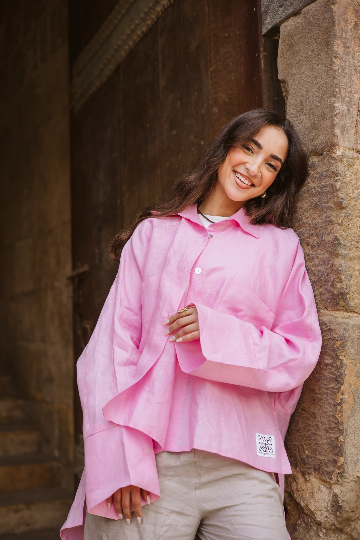 High-low Shirt In Pink
