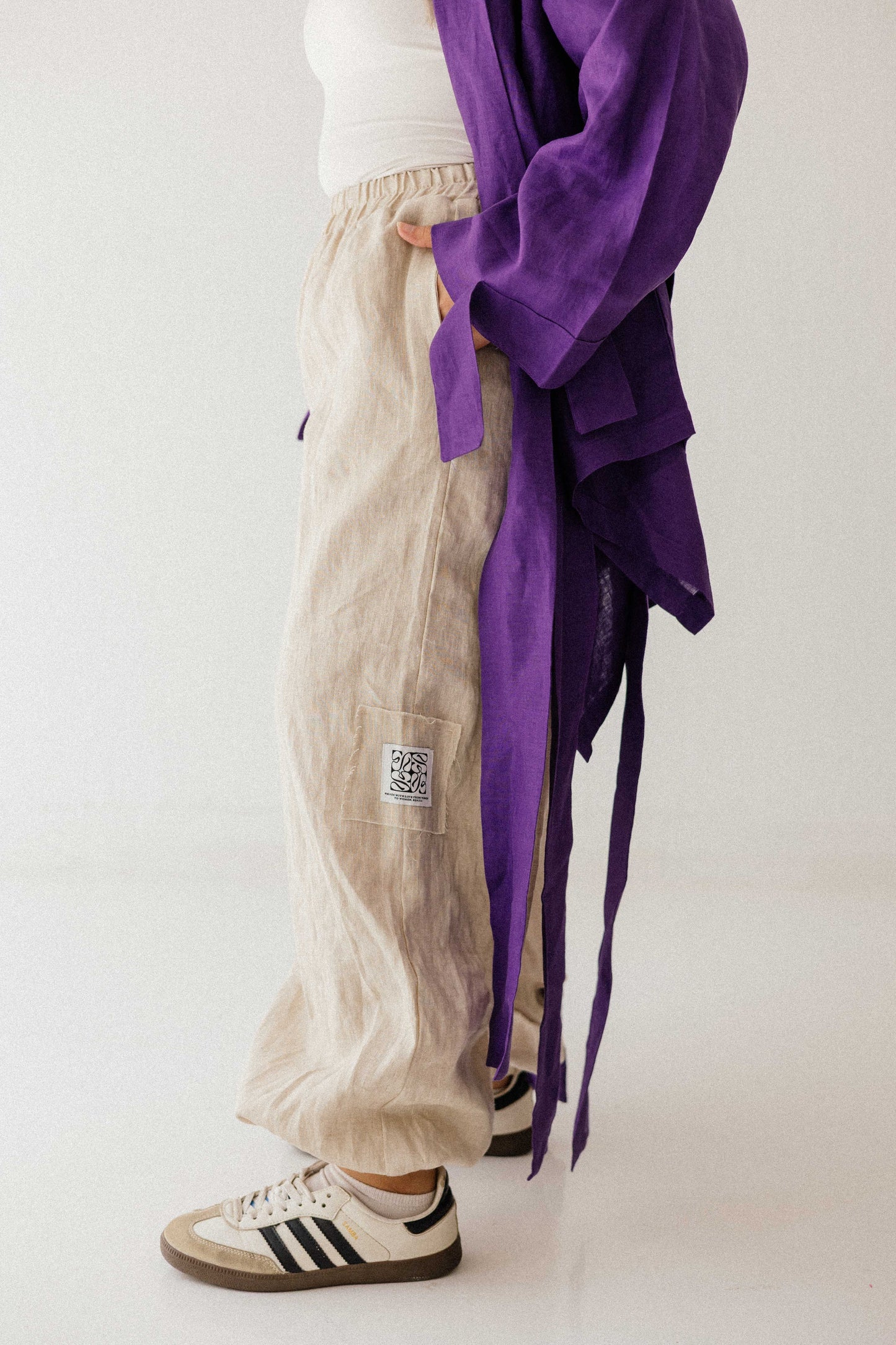 Elastic Pant In Natural Cafe