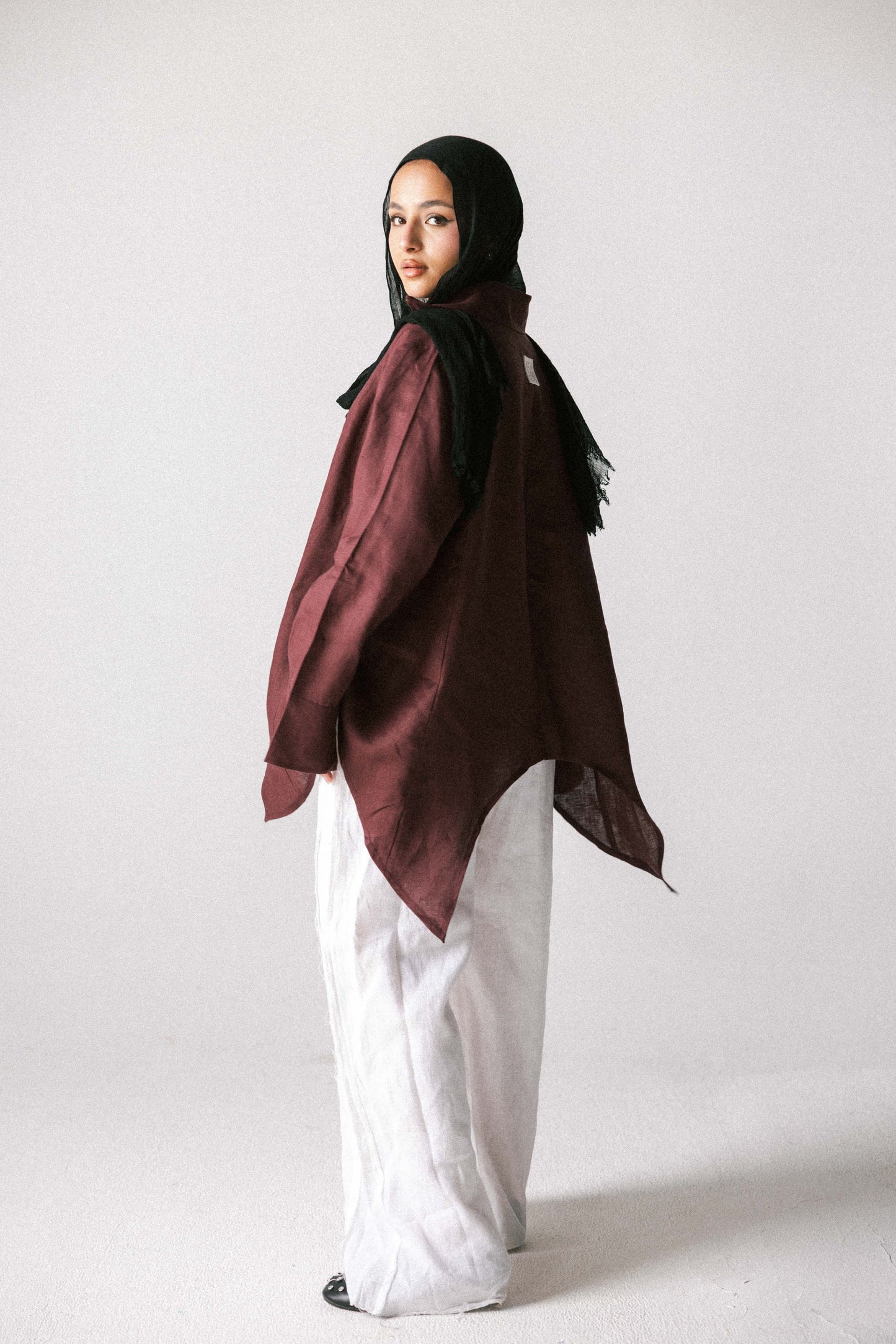 Round shirt in dark pink