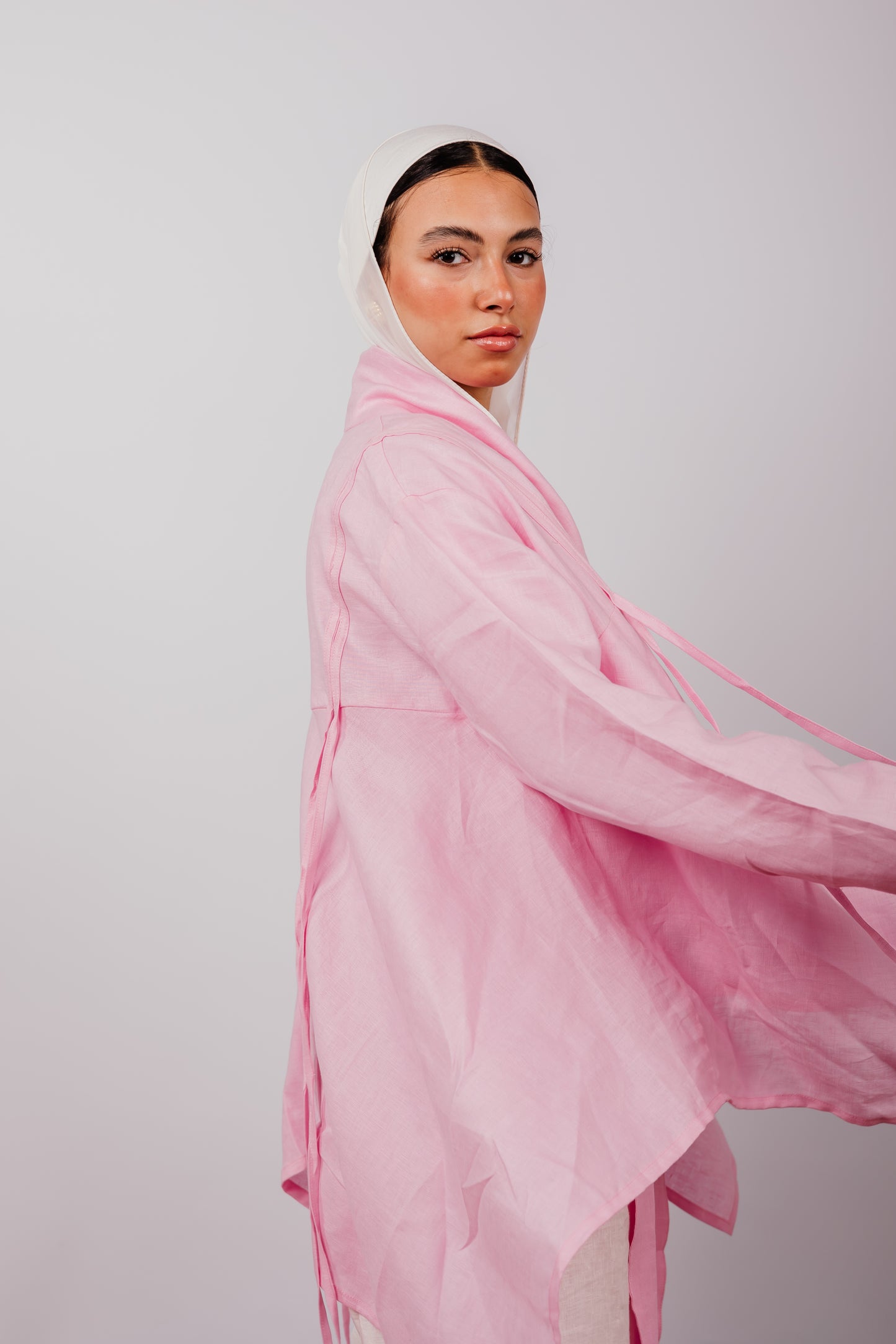 Double Collar With Fringes In Pink