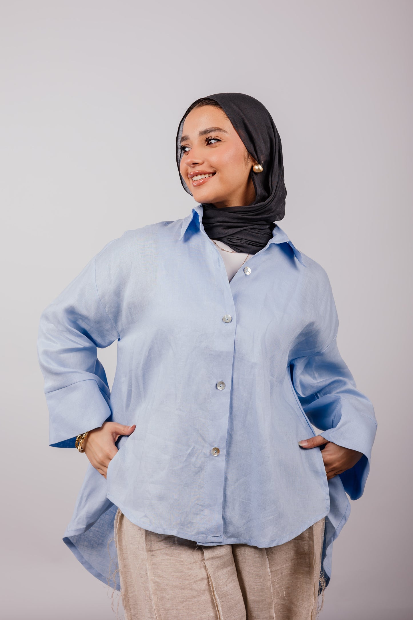Basic Shirt In Baby-blue