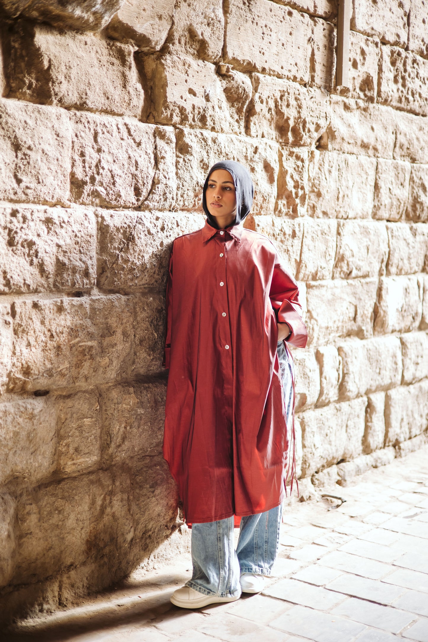 Long Fringes Kaftan In Orange