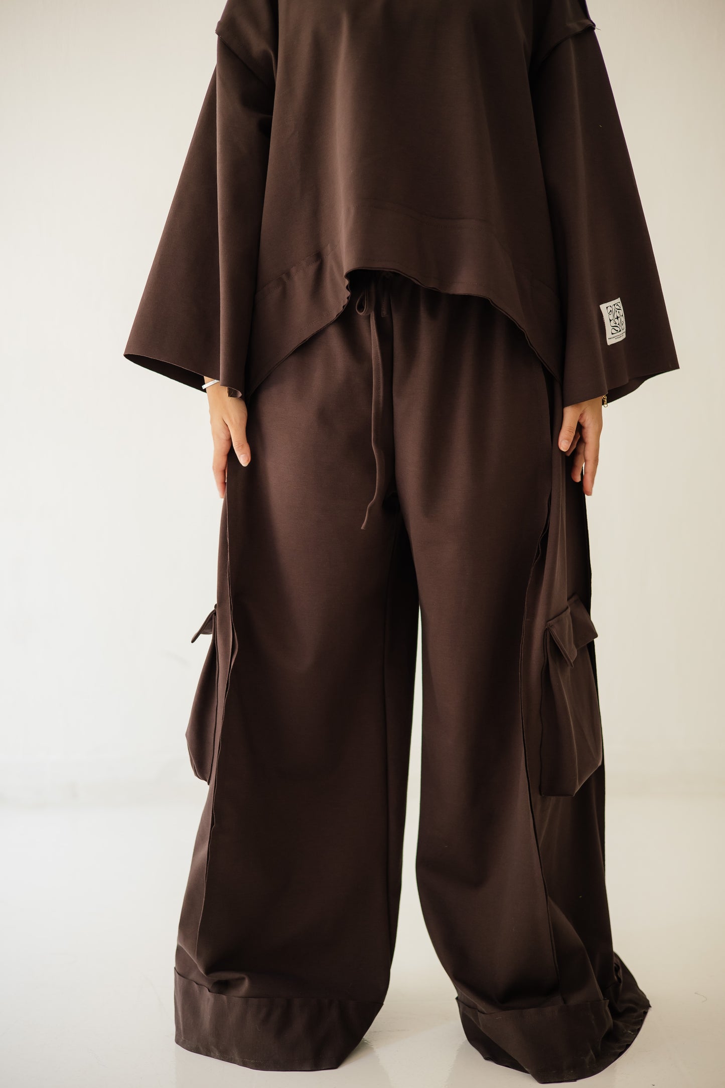 Pocket Cotton Set In Brown