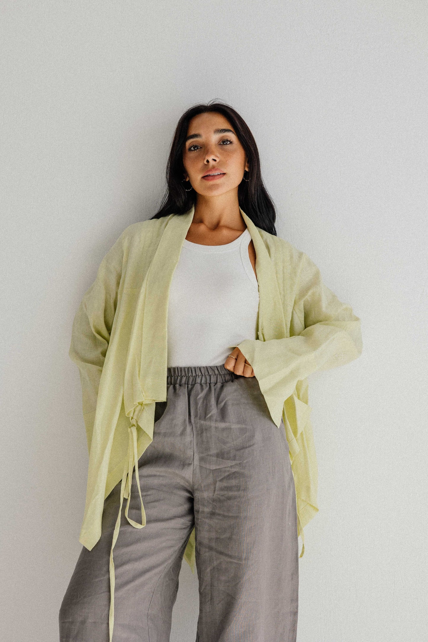 Elastic Kimono In Butter-lemon