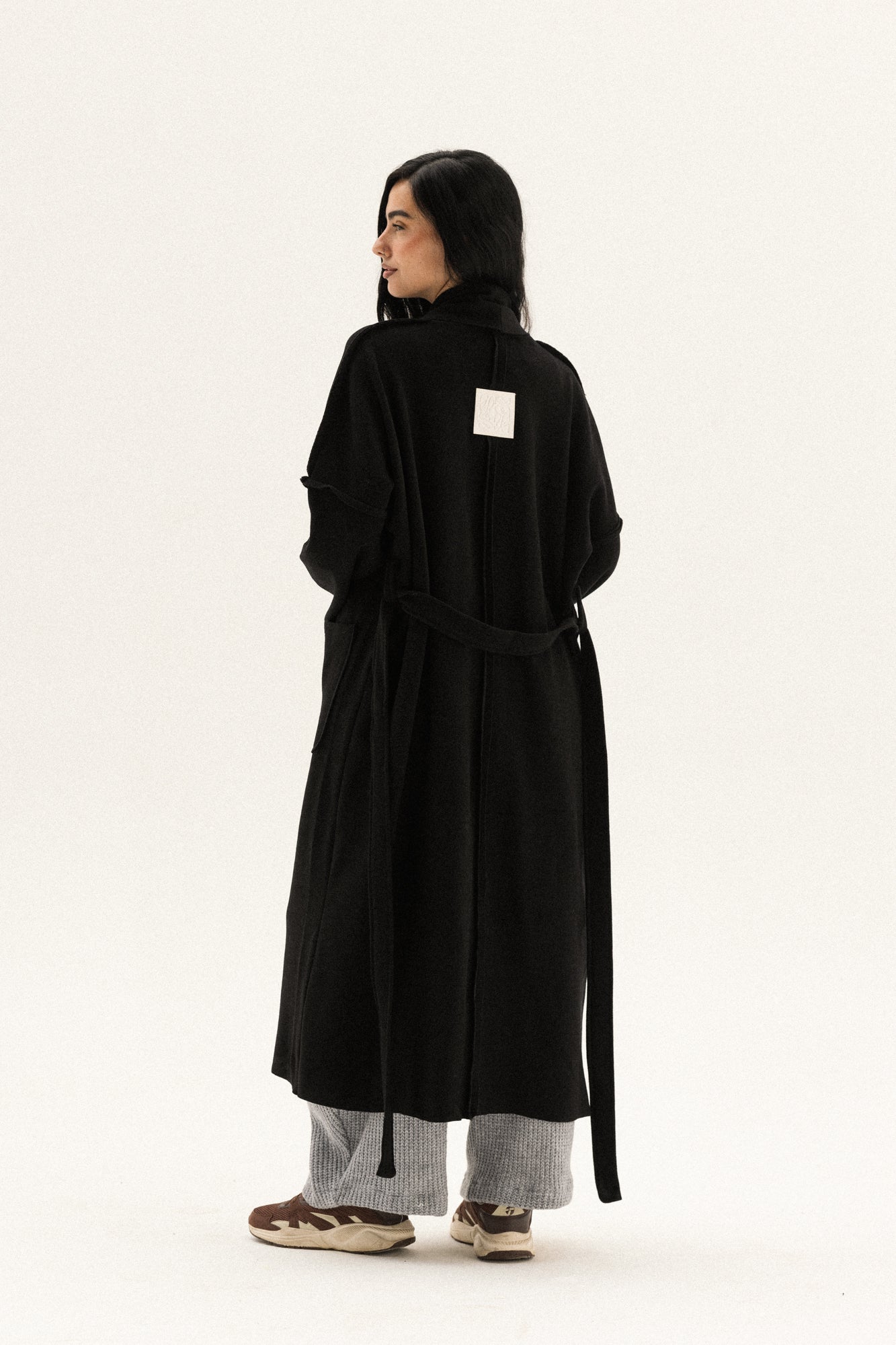 Long Pocket Coat In Black