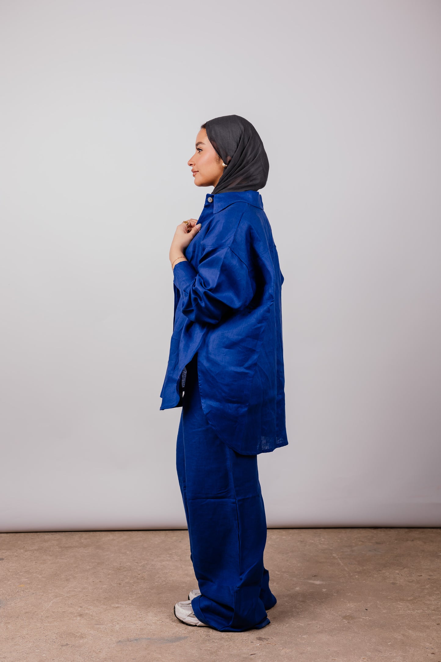 Daily Linen Shirt In Royal-blue