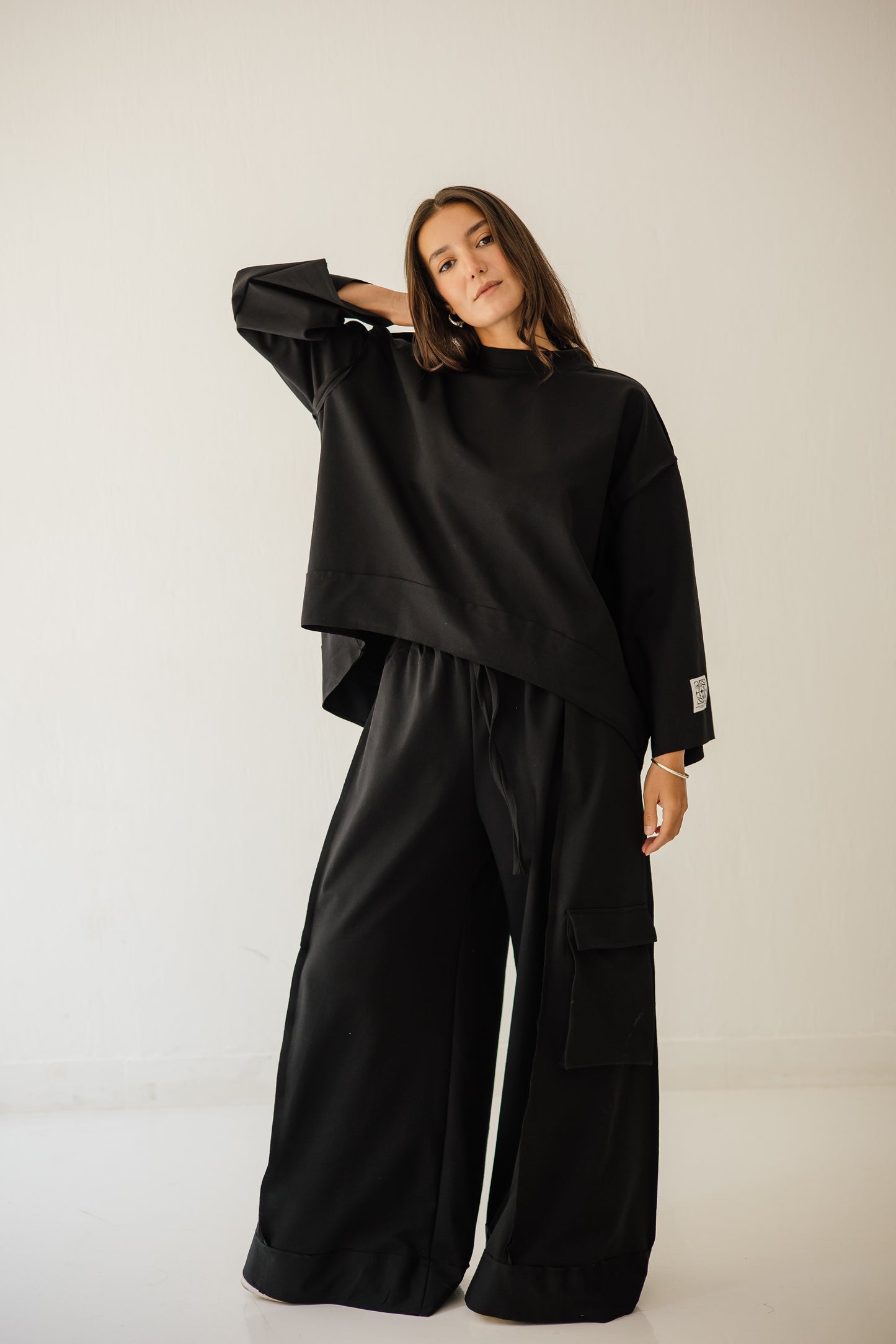 Pocket Cotton Set In Black