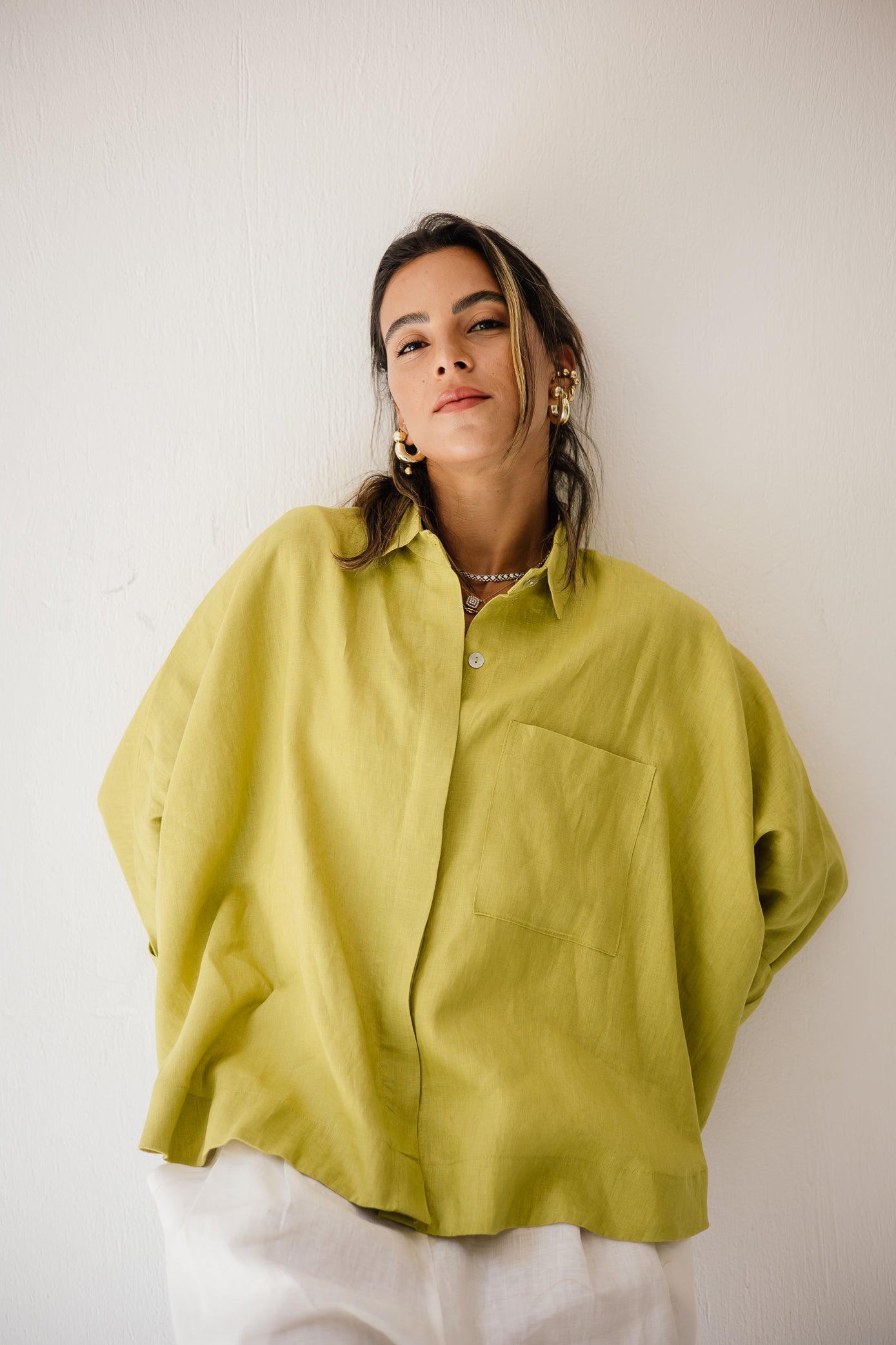 Butterfly Shirt In Lime-green