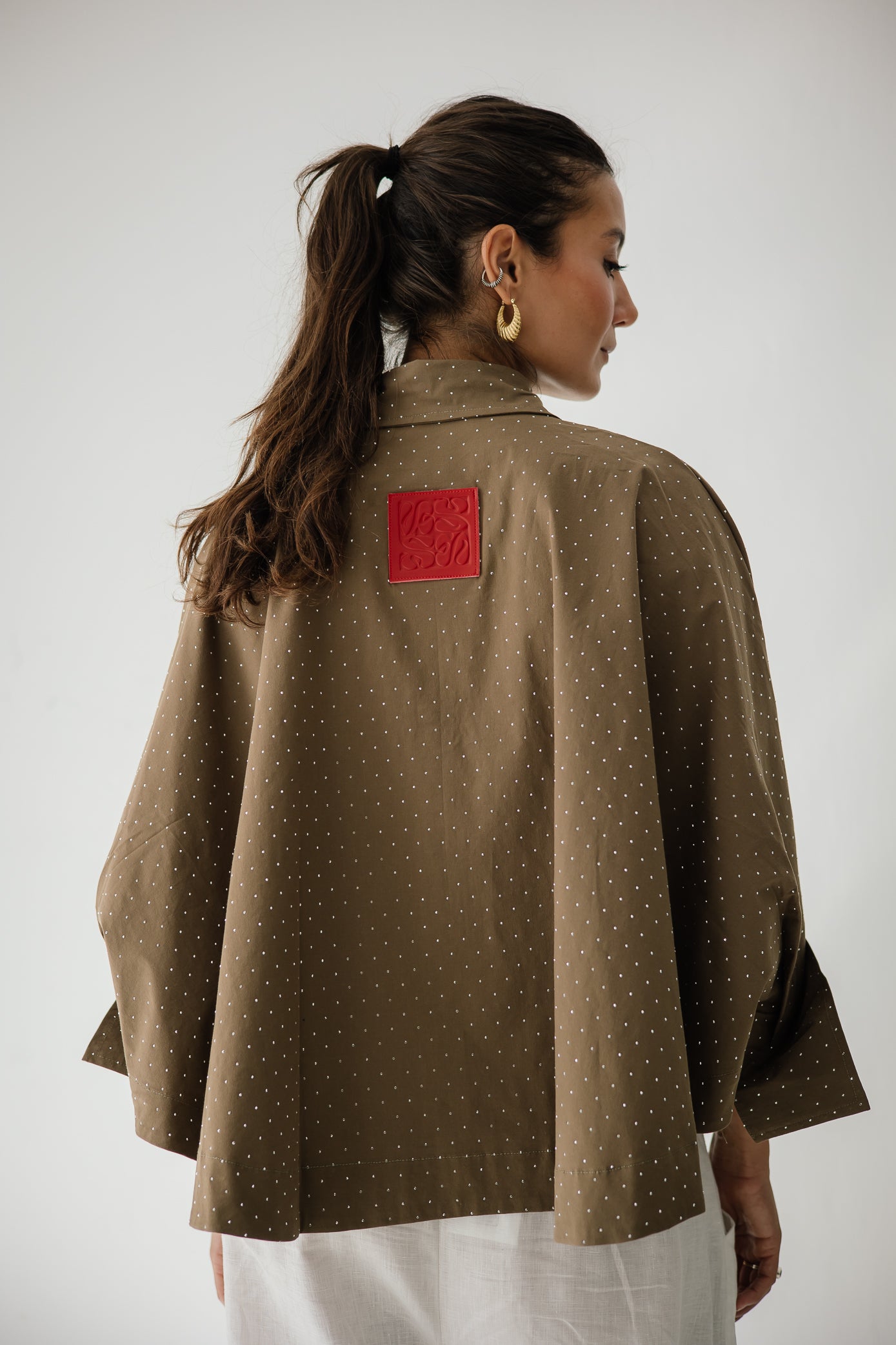 Studding Butterfly Shirt In Brown