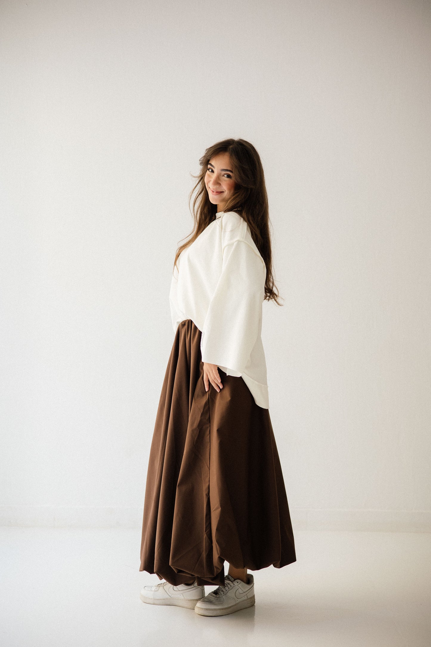 Balloon Skirt In Brown