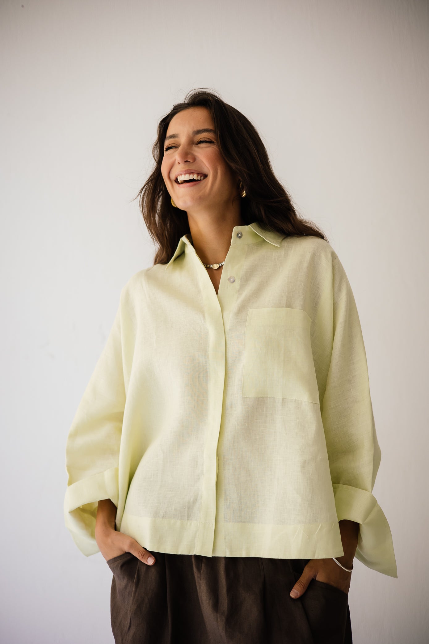 Butterfly Shirt In Butter-yellow