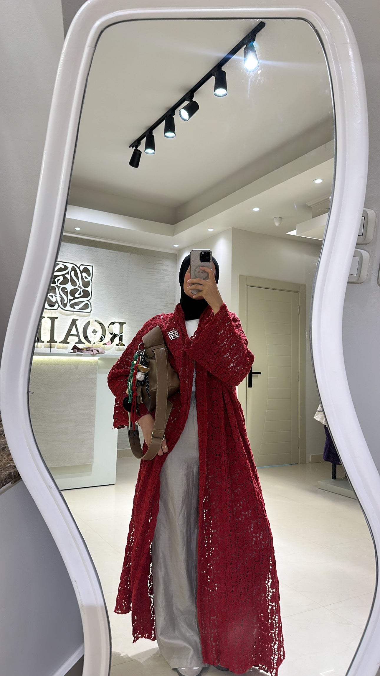 Knitted Lover Kimono In Red
