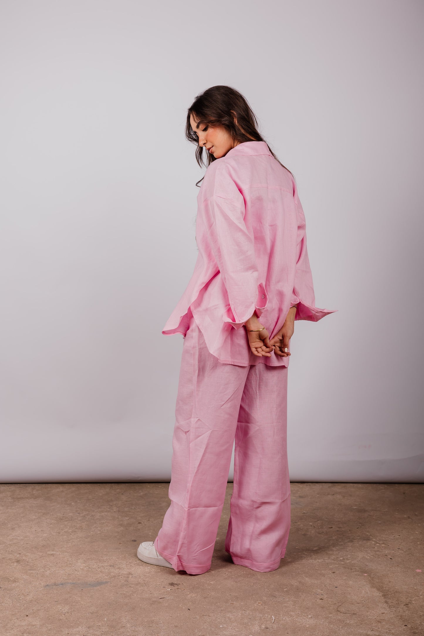 Daily Linen Shirt In Pink