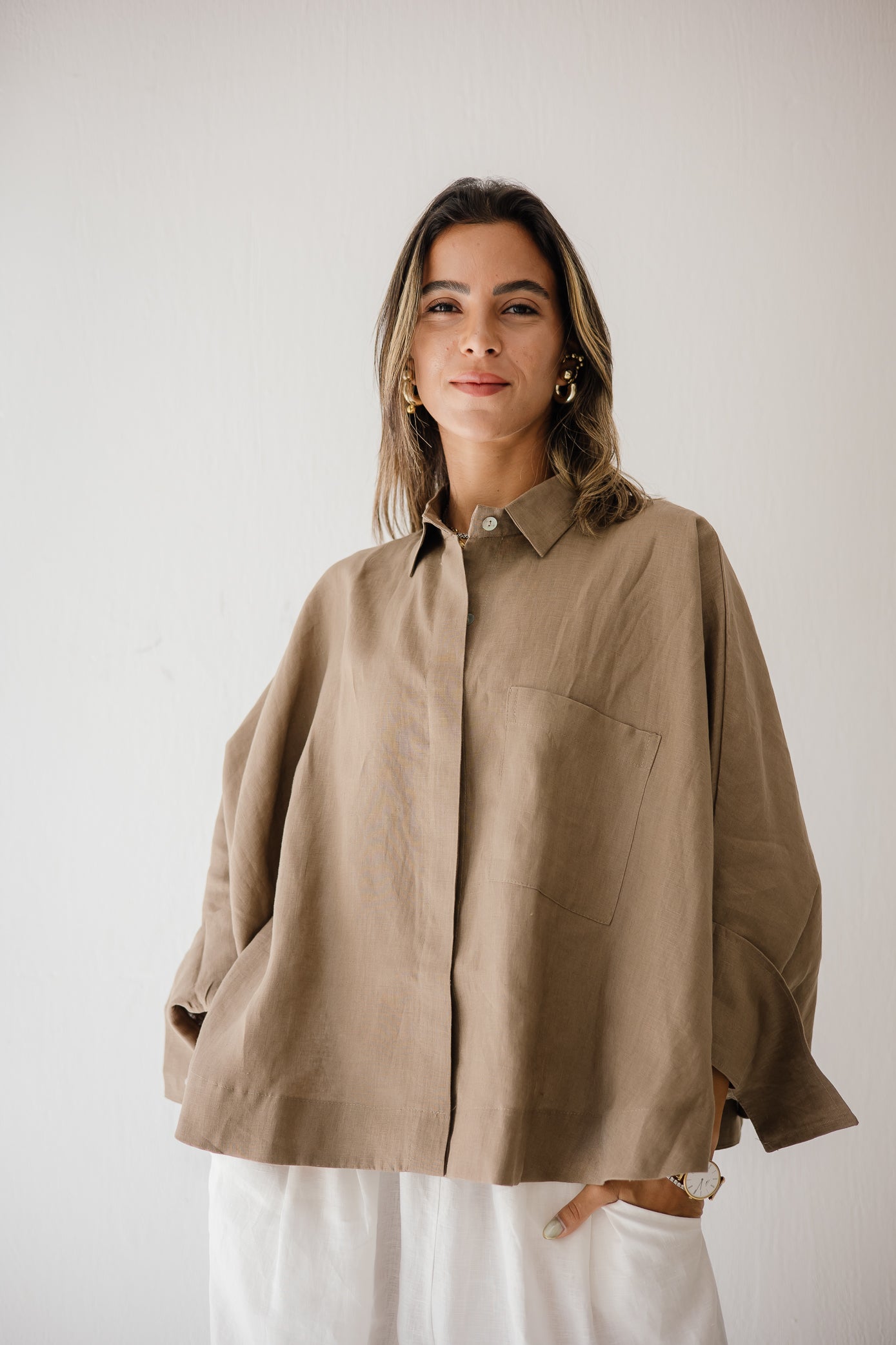 Butterfly Shirt In Light-brown