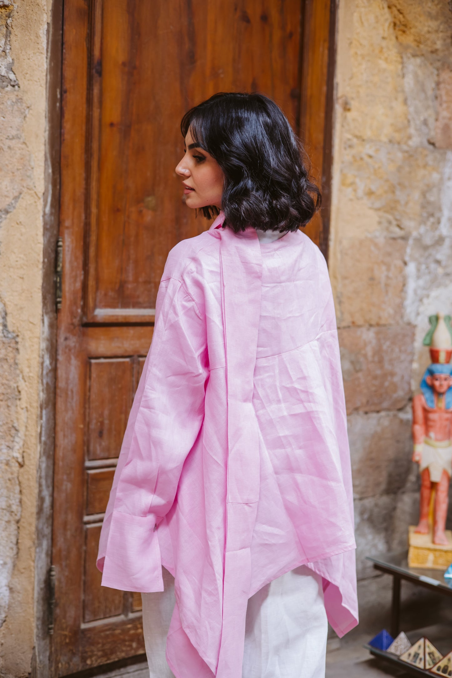 High-low Ribbon Top In Pink