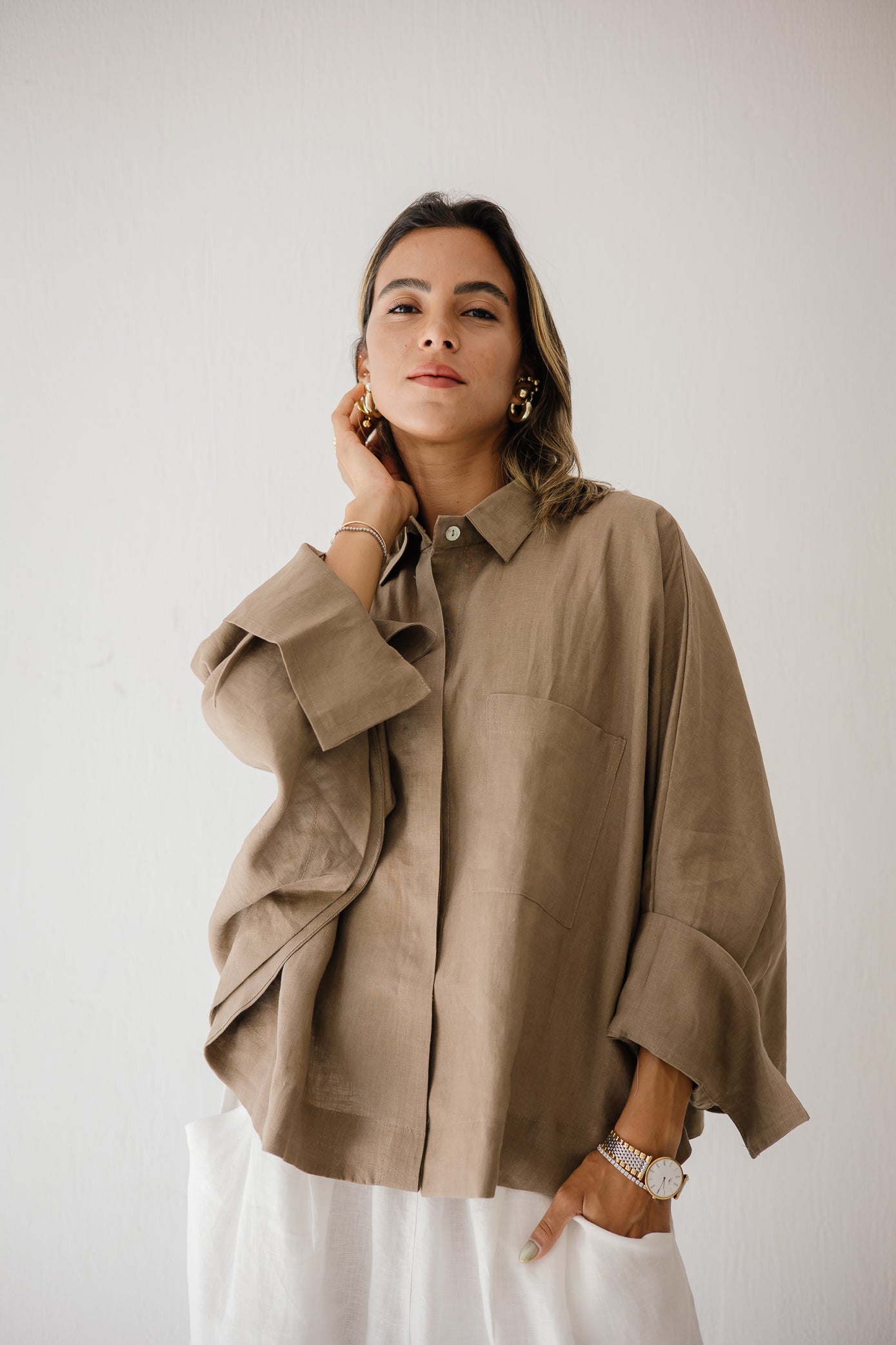 Butterfly Shirt In Light-brown