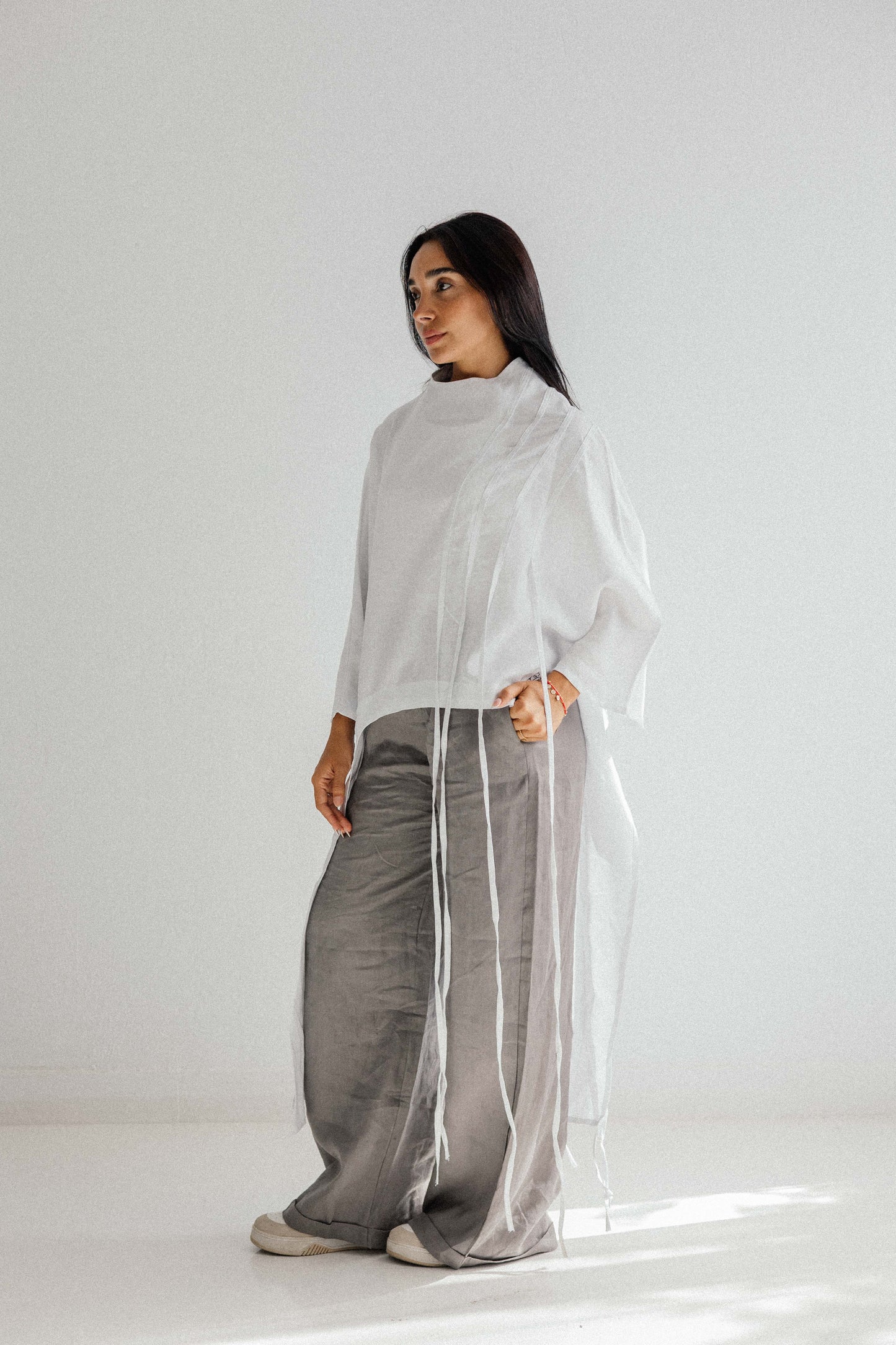 Side To Side Top In White
