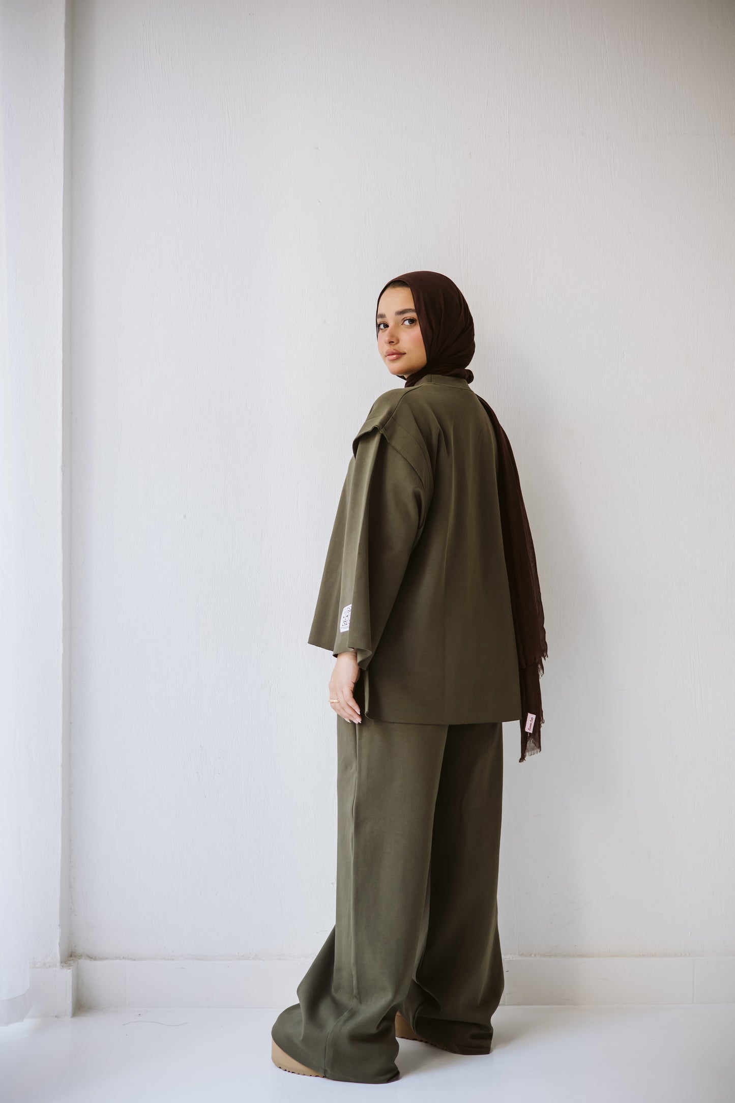 Cotton basic set in olive