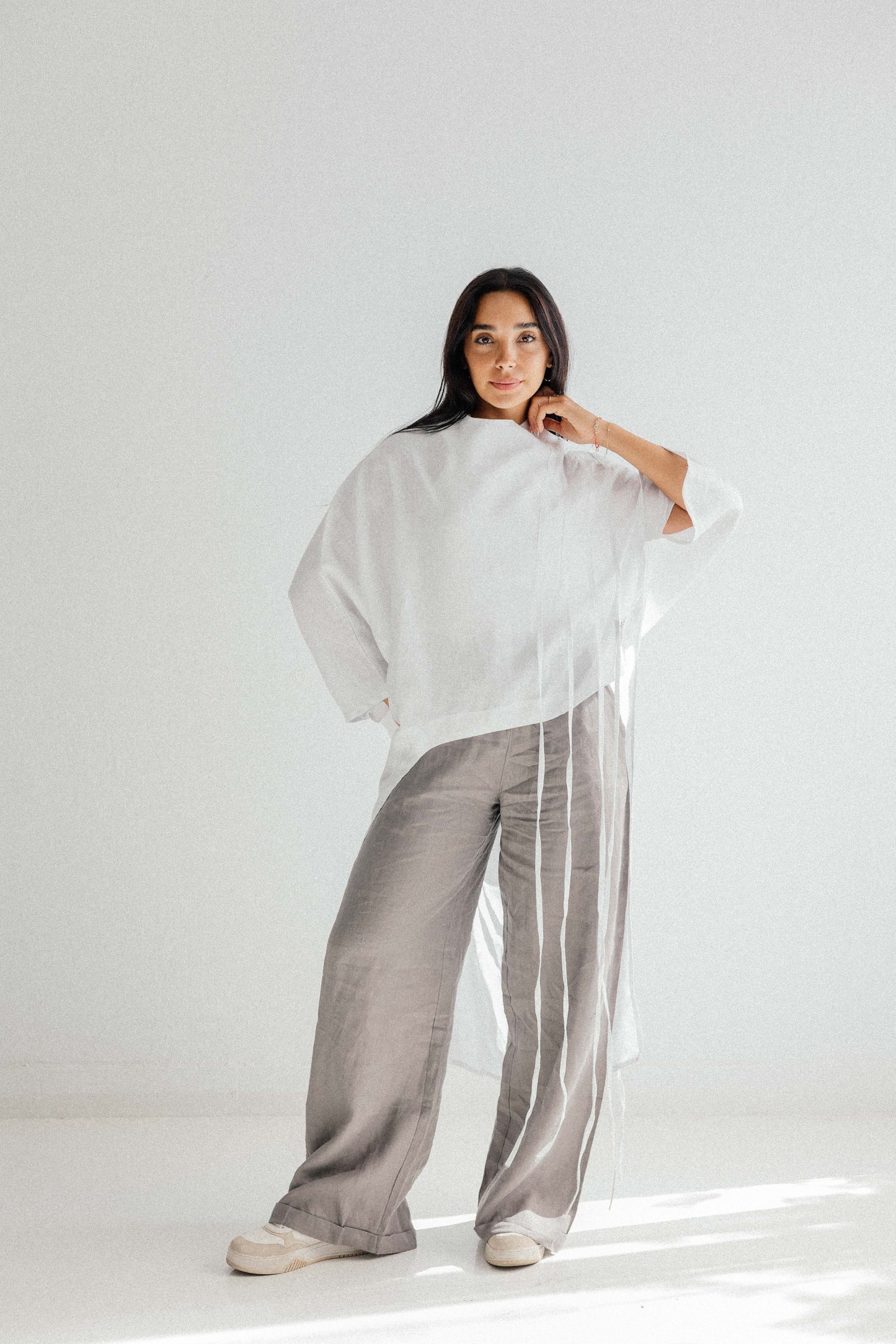 Side To Side Top In White