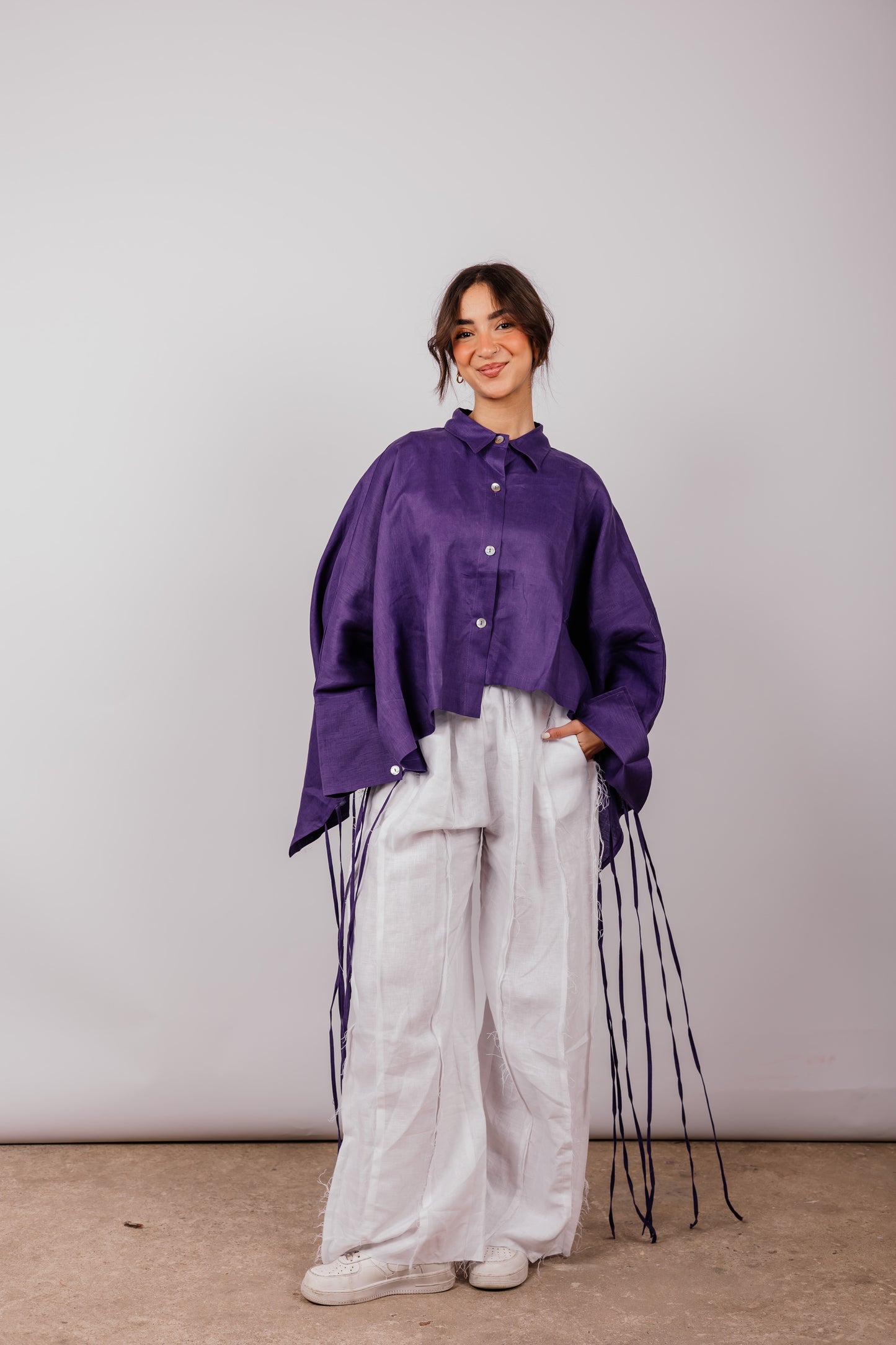 Fringes Shirt In Purple