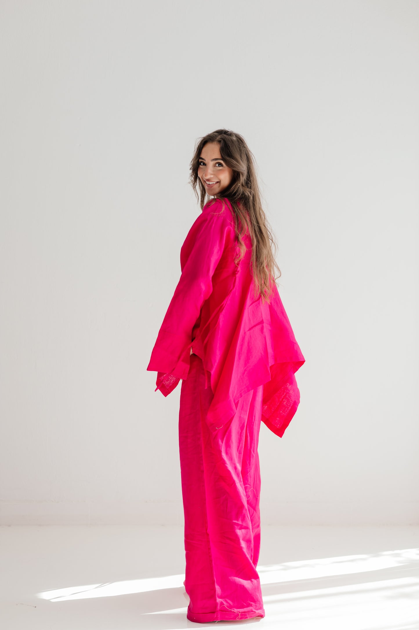 Elastic Kimono In Fuchsia
