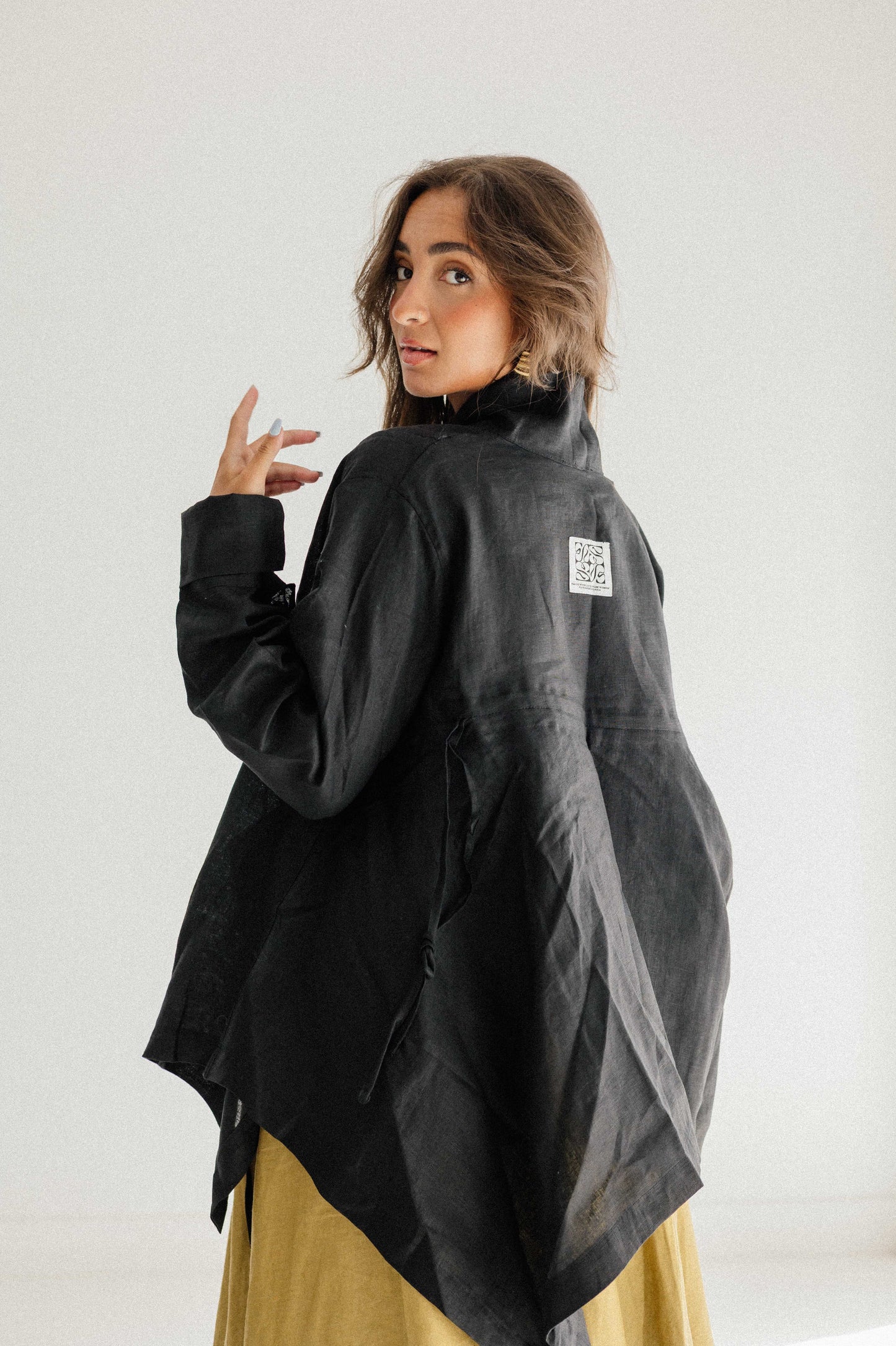 Elastic Kimono In Black
