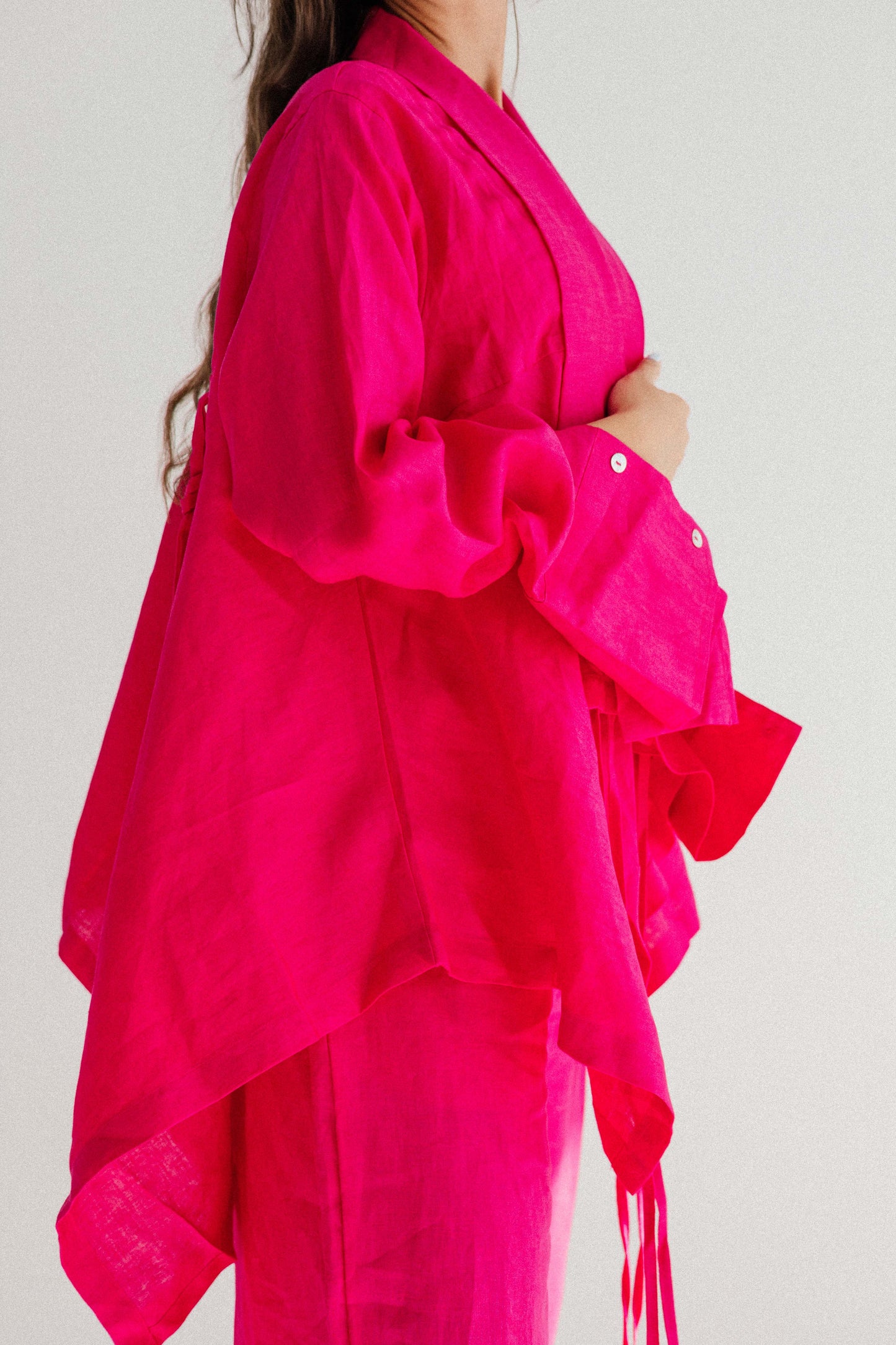 Elastic Kimono In Fuchsia