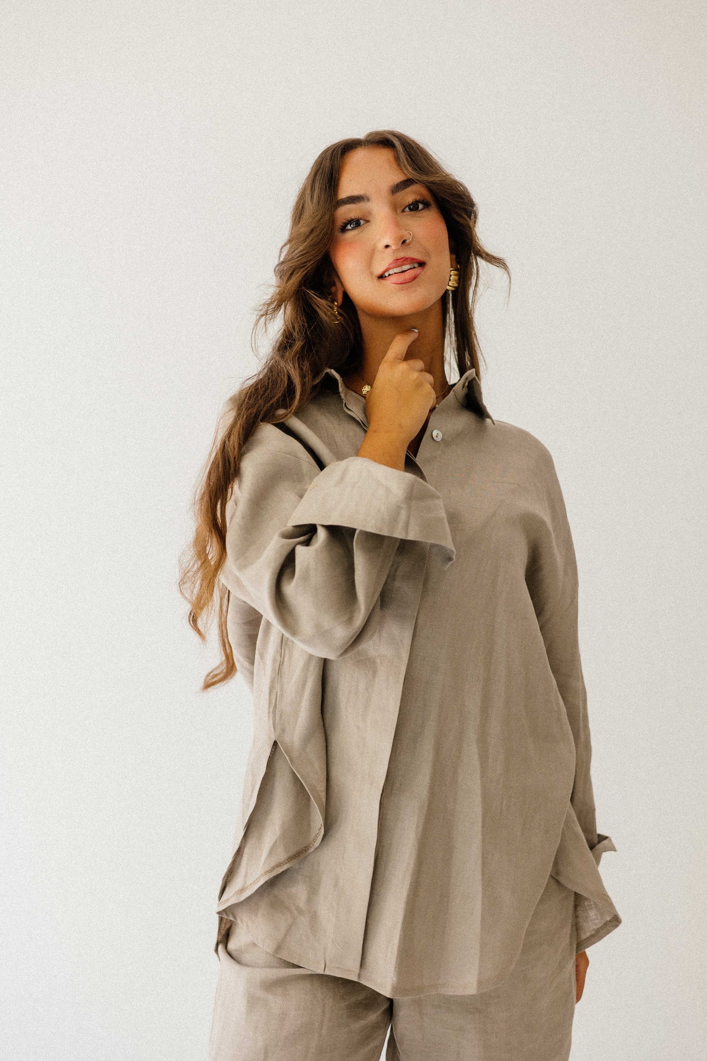 Daily Linen Shirt In Griesh