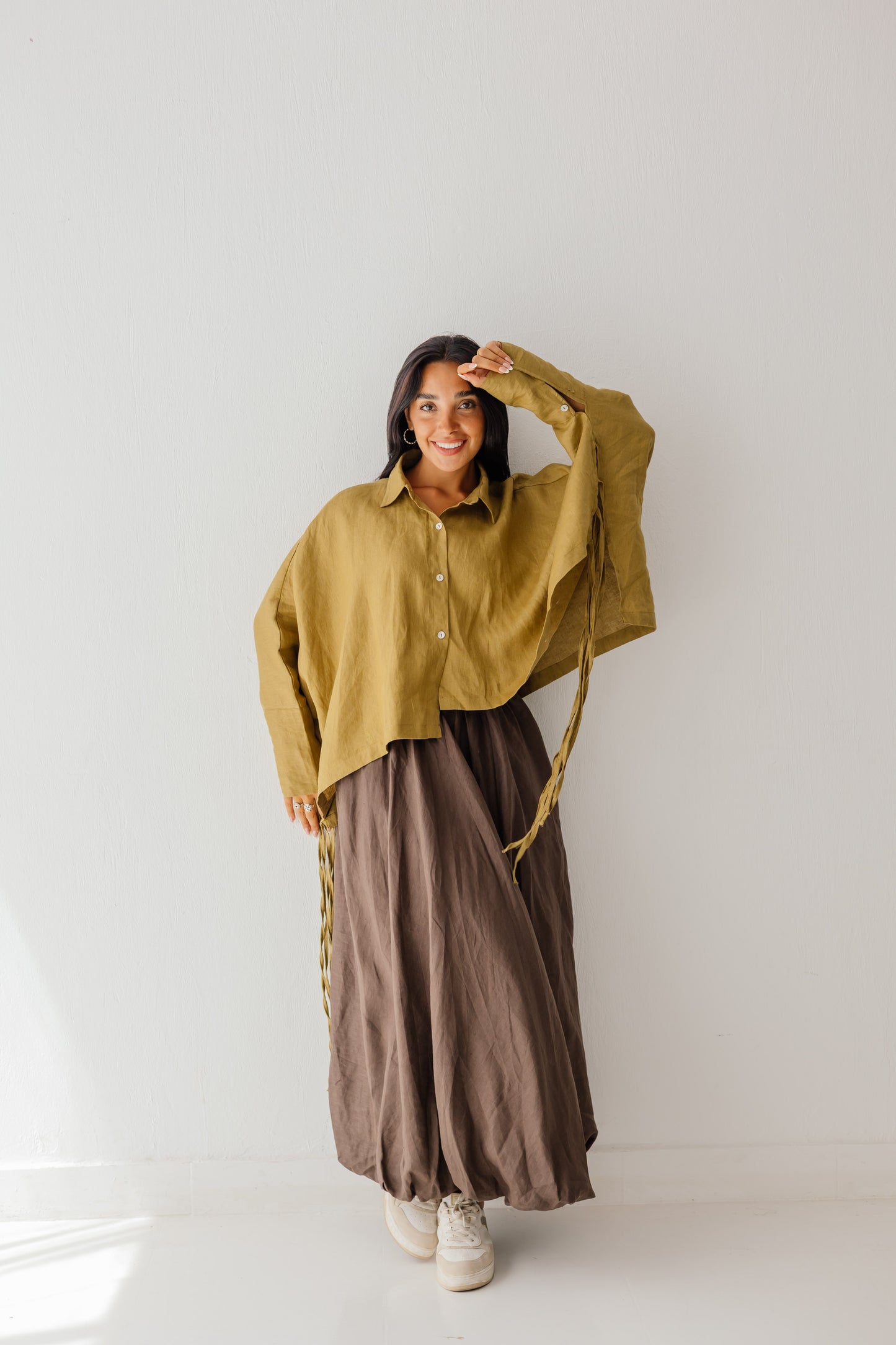 Fringes Shirt In Dark-limegreen