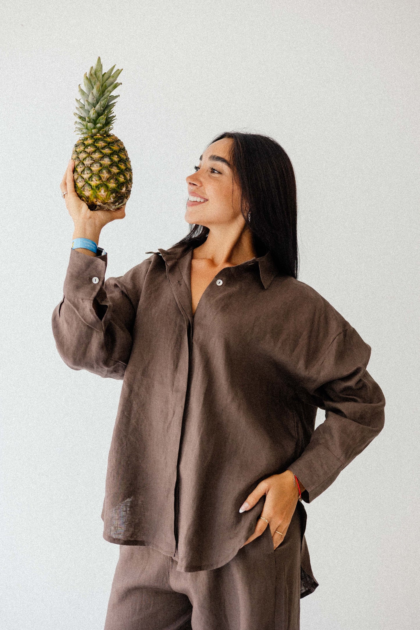 Daily Linen Shirt In Brown