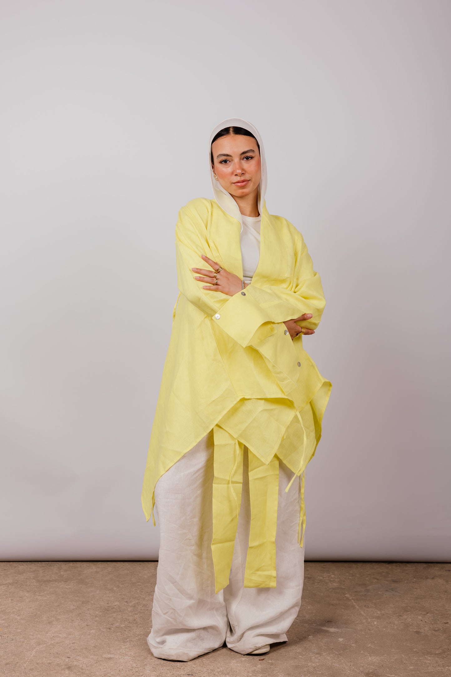 Double Collar With Fringes In Yellow