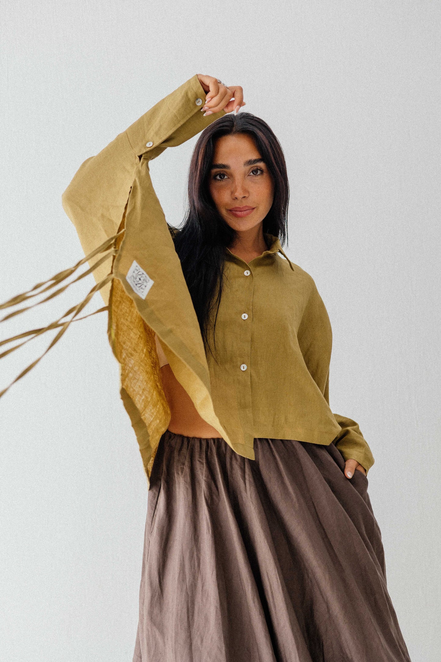 Fringes Shirt In Dark-limegreen