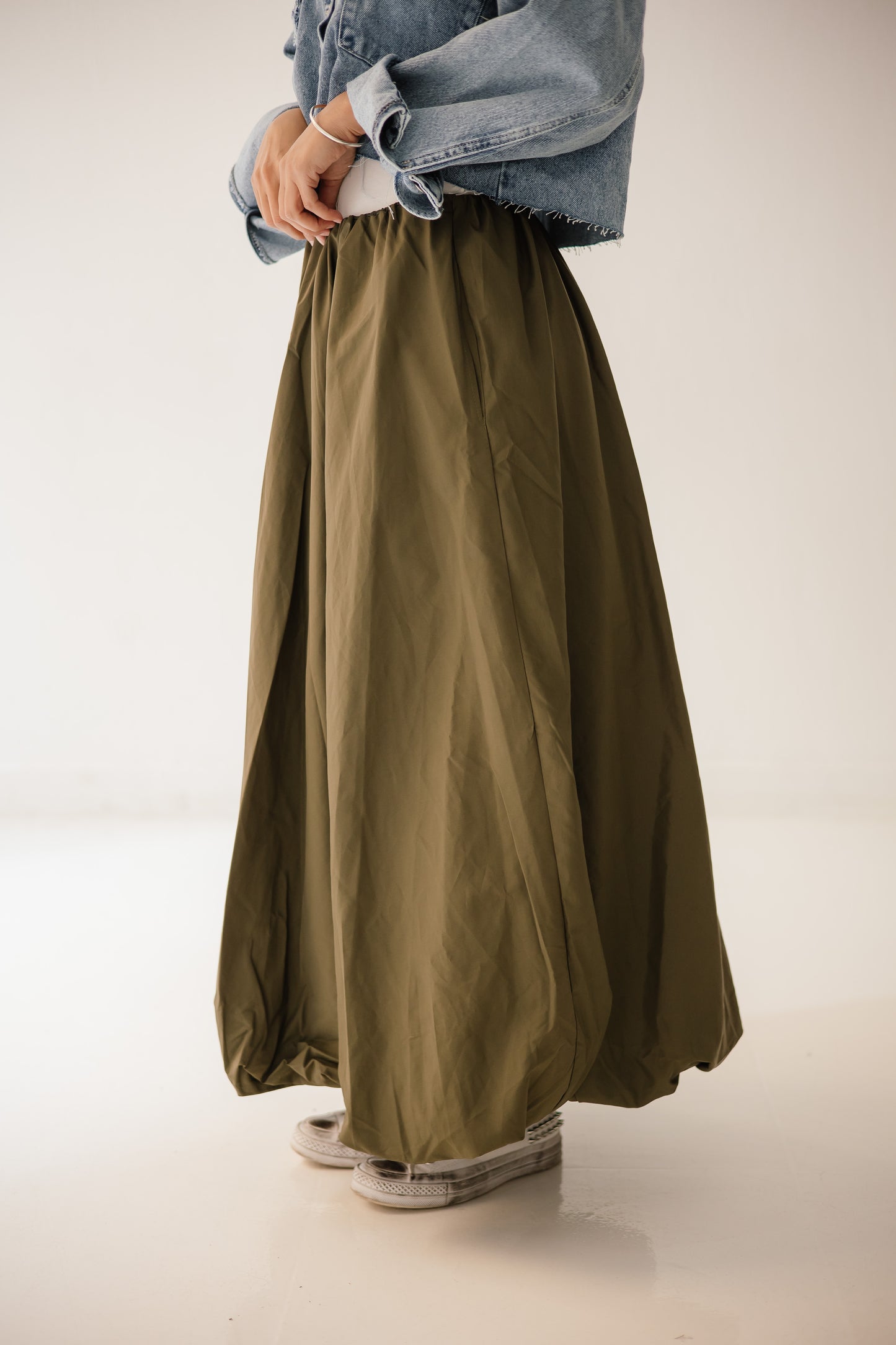 Balloon Skirt In Olive