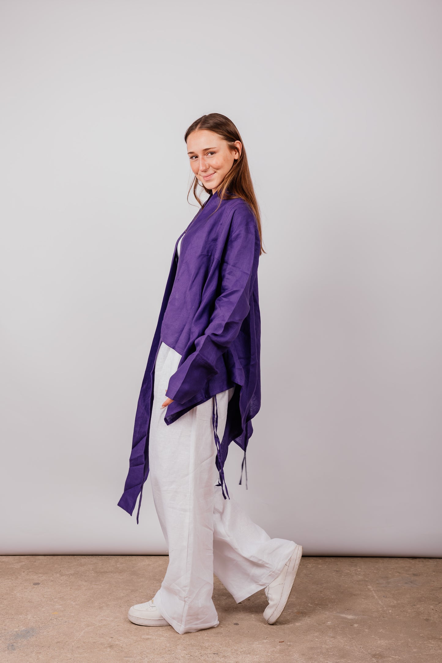 Double Collar With Fringes In Purple