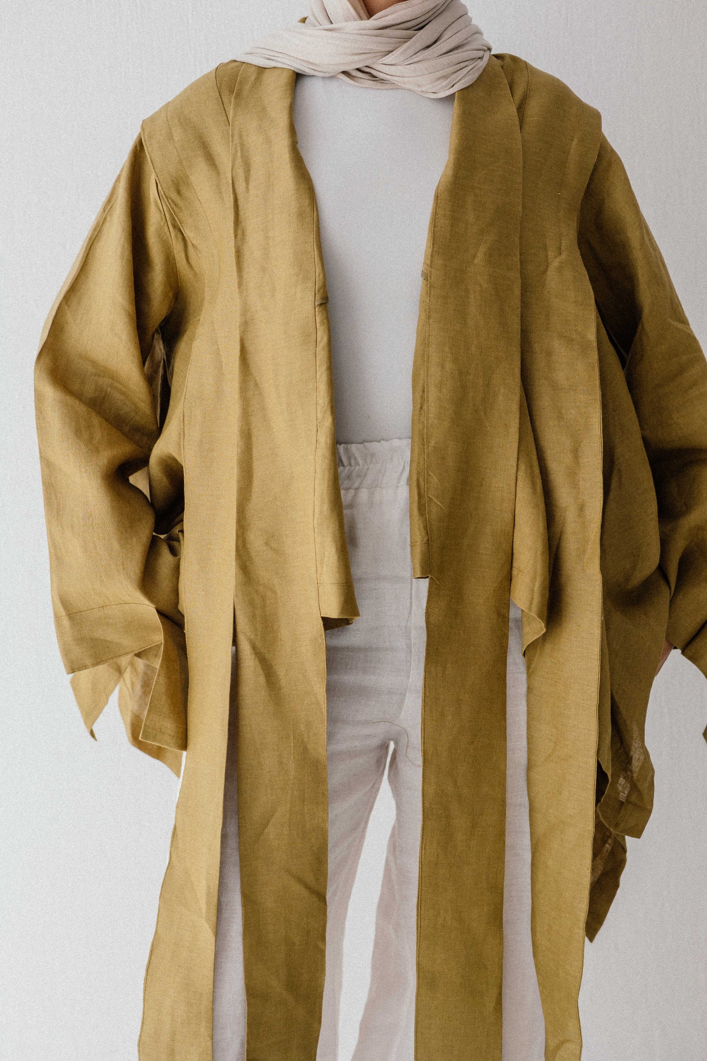 Short Double Collar Kimono In Rose
