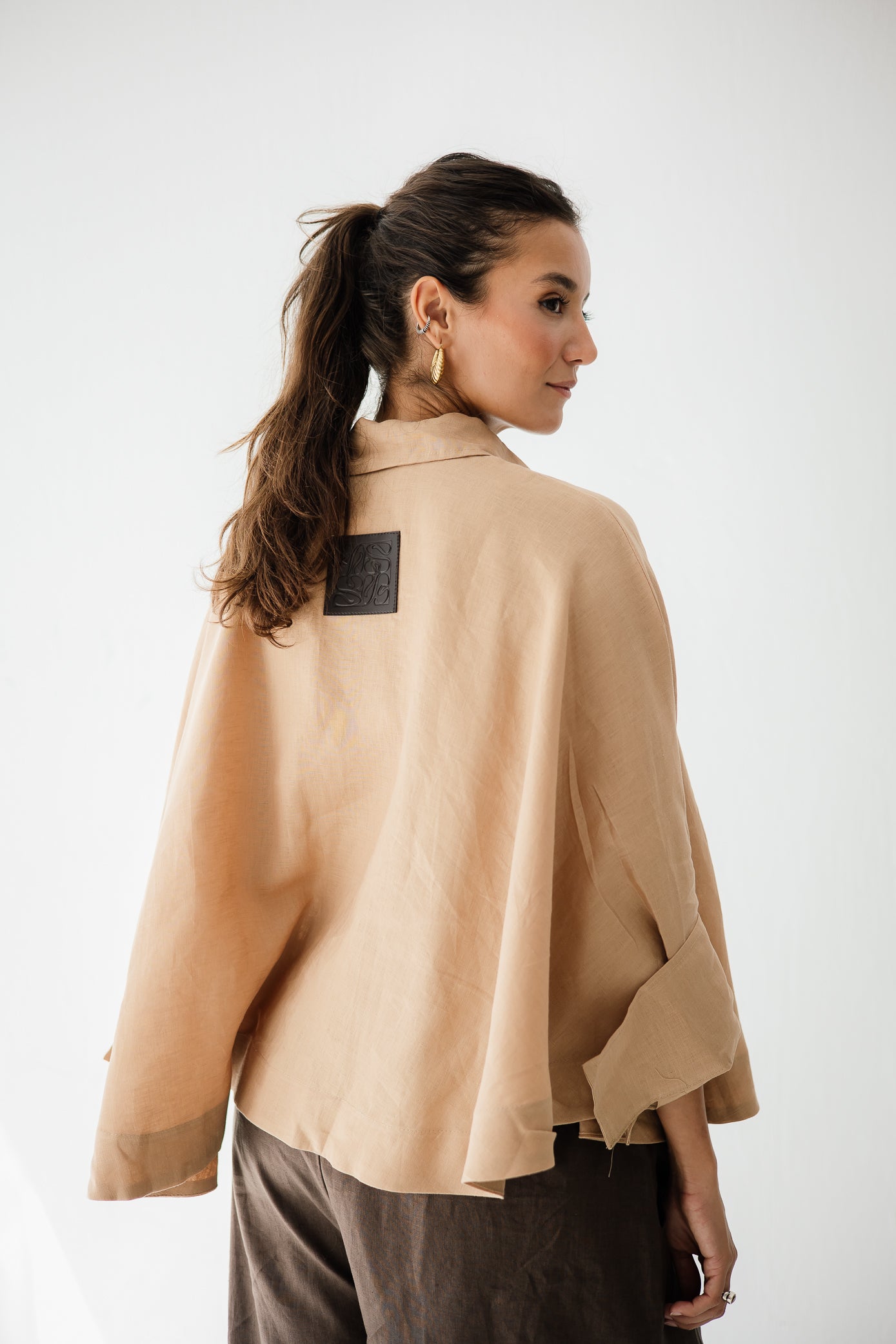 Butterfly Shirt In Light Camel