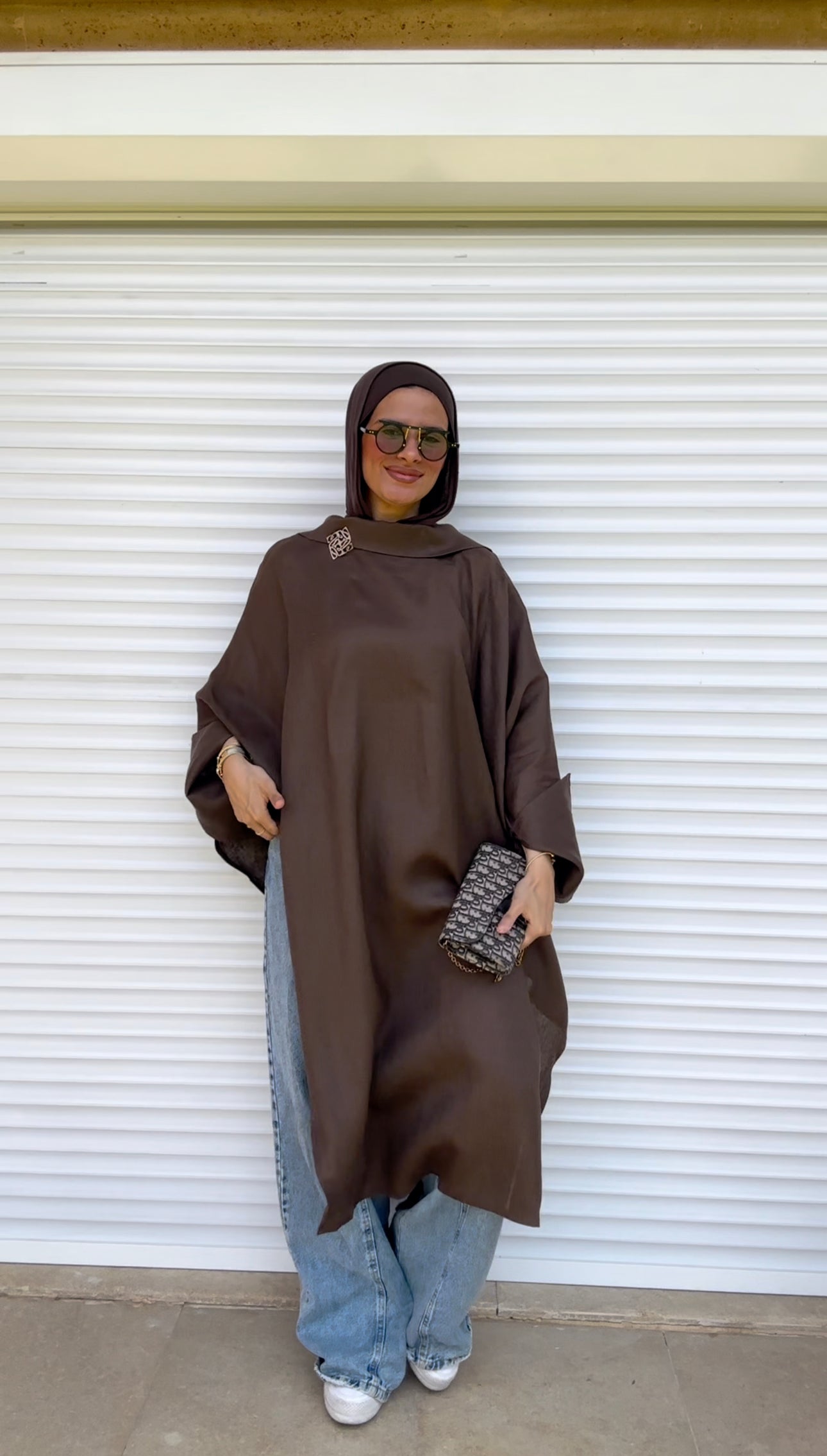 Long Ribbon Top In Brown