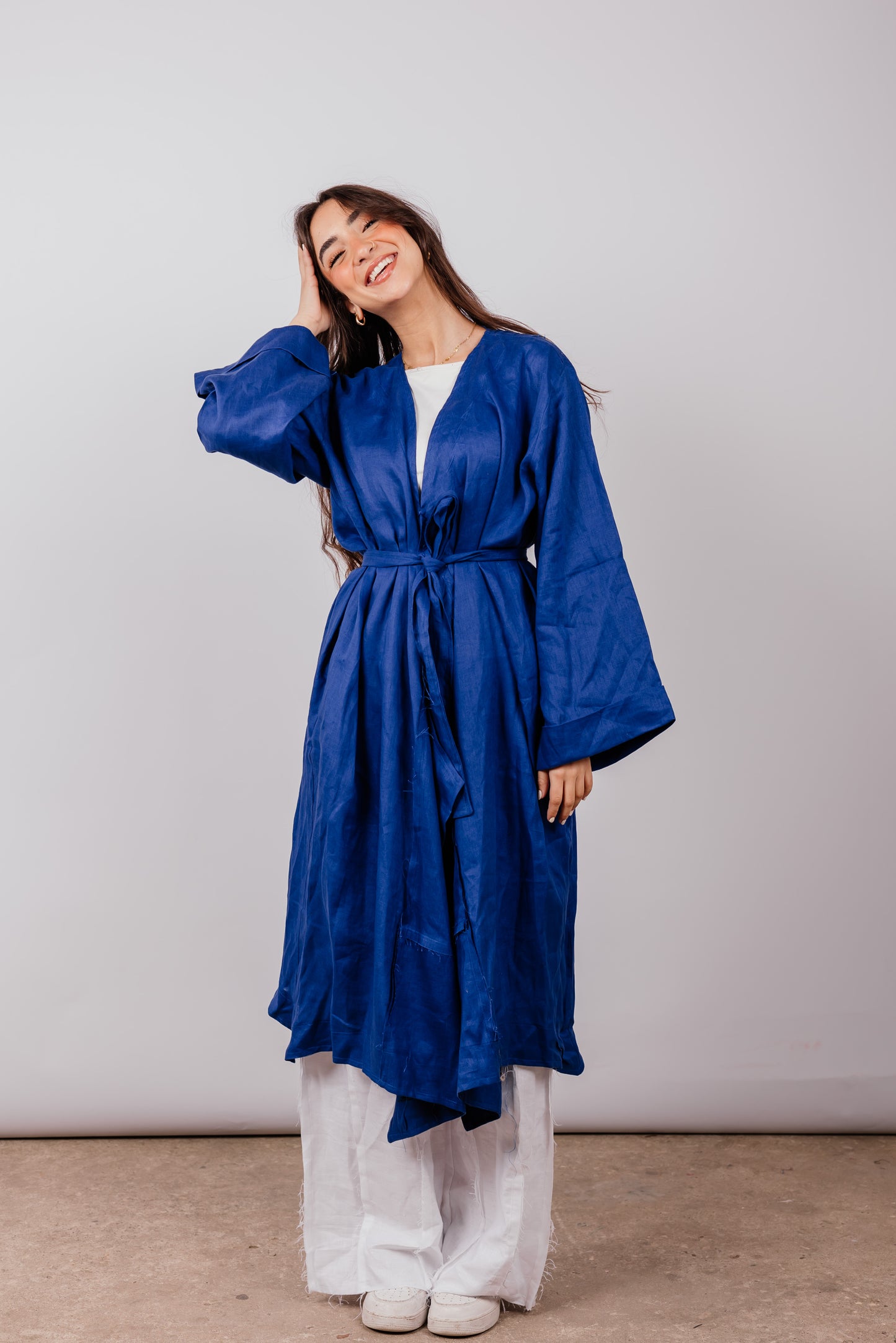 Basic Kimono In Royal-blue