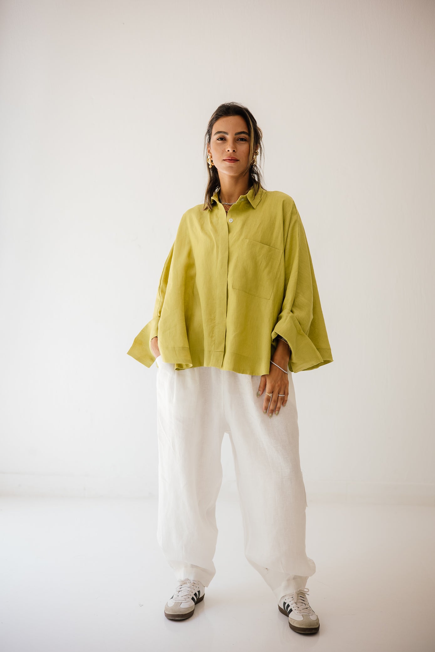 Butterfly Shirt In Lime-green