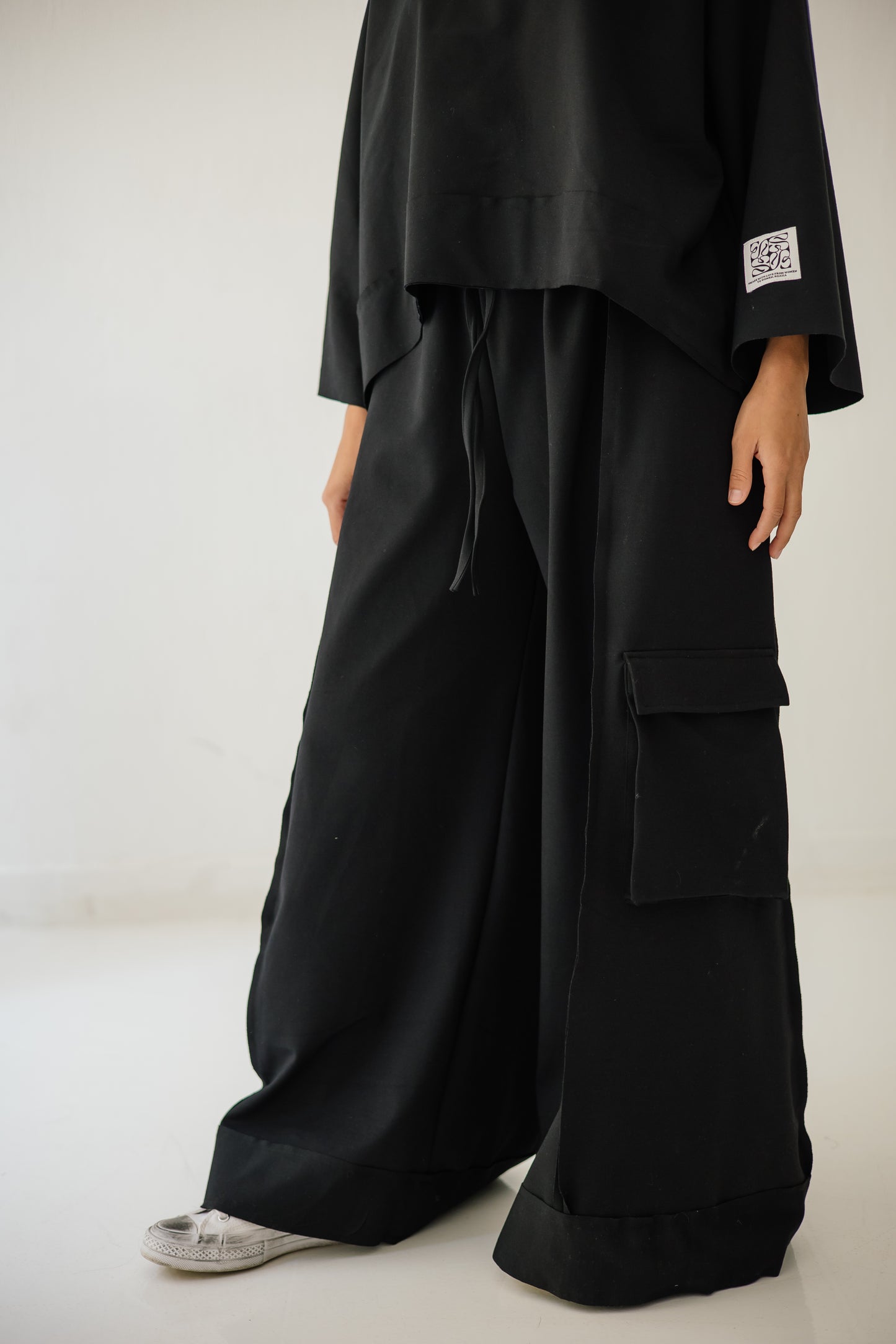 Pocket Cotton Set In Black