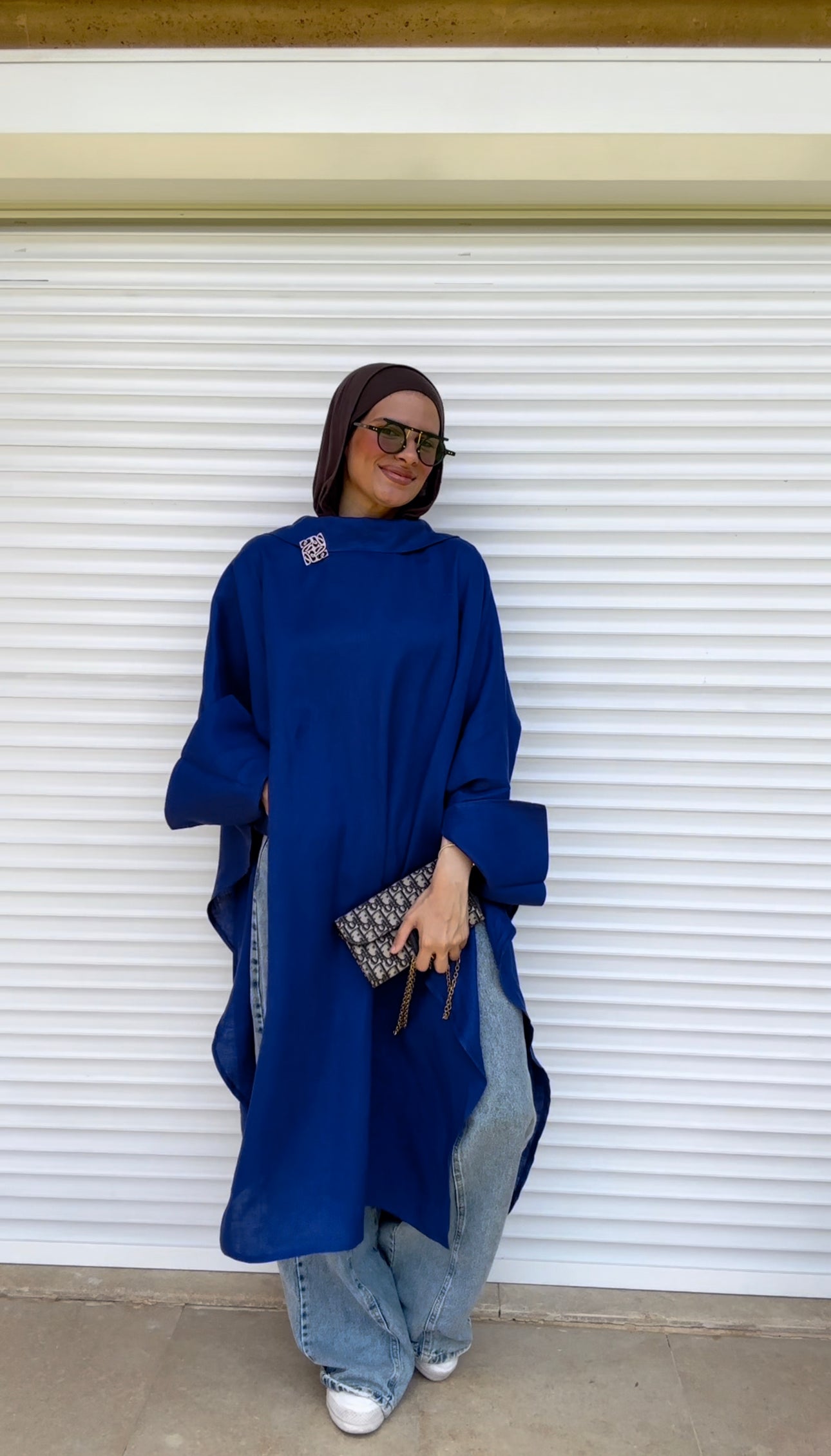 Long Ribbon Top In Royal-blue