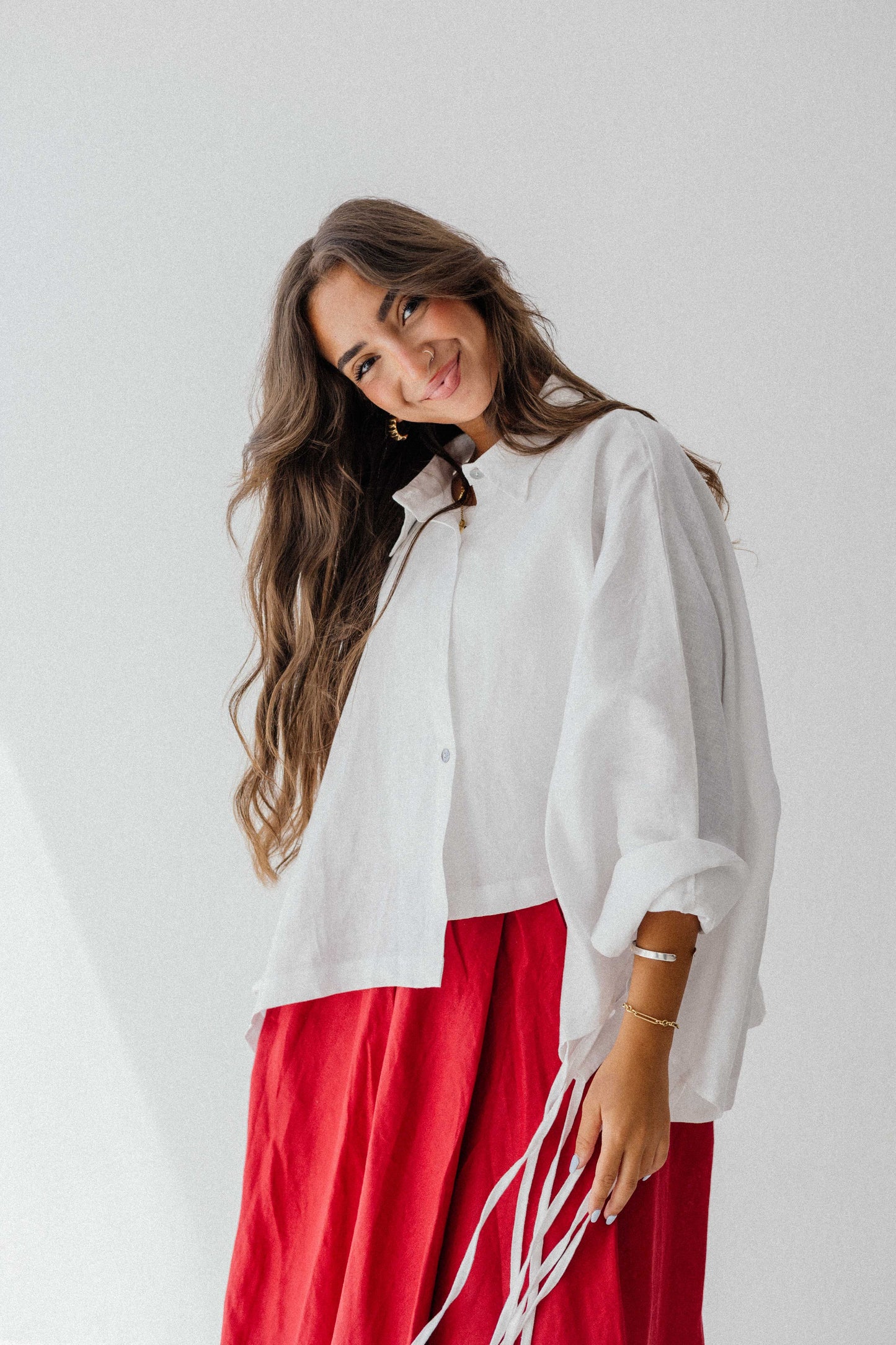 Fringes shirt in white