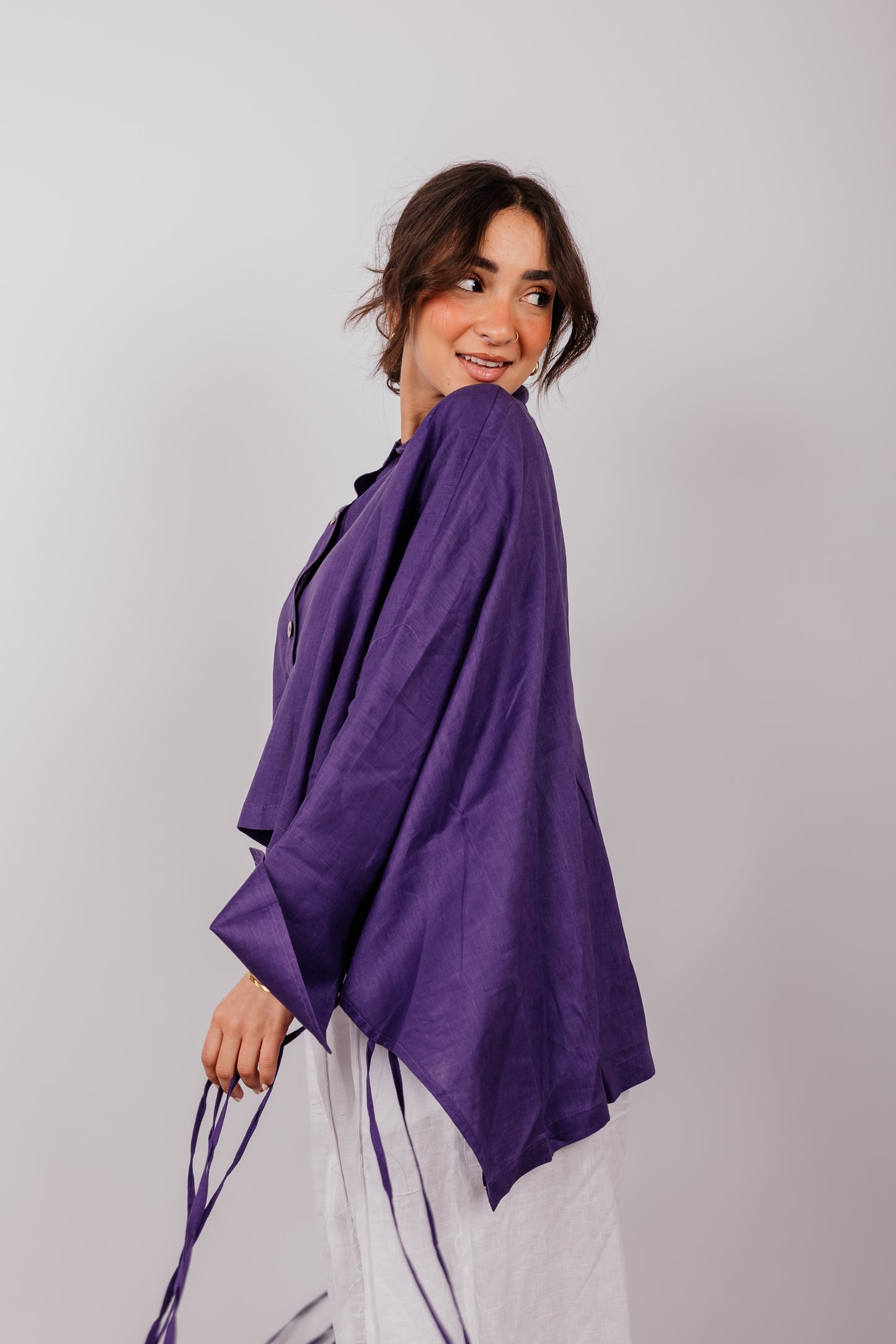 Fringes Shirt In Purple